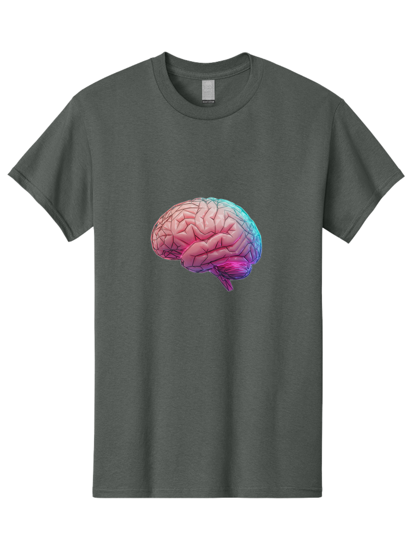 Human-Brain-7 Men'S Graphic Tee, 100% Cotton, Comfortable Casual Summer Wear, Machine Washable, Human Brain Illustration, Brain Anatomy, Neuroscience, Cognitive Function, Detailed Rendering, Colorful Brain, 3D Model, Medical Art, Baa845