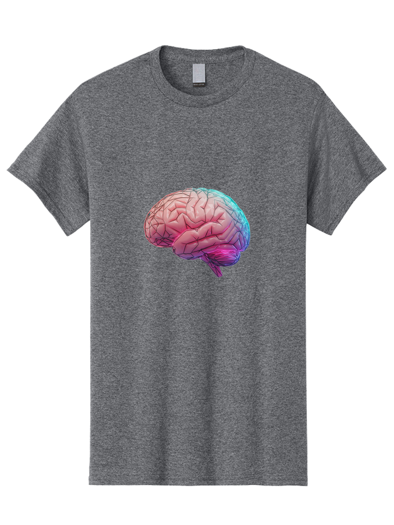 Human-Brain-7 Men'S Graphic Tee, 100% Cotton, Comfortable Casual Summer Wear, Machine Washable, Human Brain Illustration, Brain Anatomy, Neuroscience, Cognitive Function, Detailed Rendering, Colorful Brain, 3D Model, Medical Art, Baa845