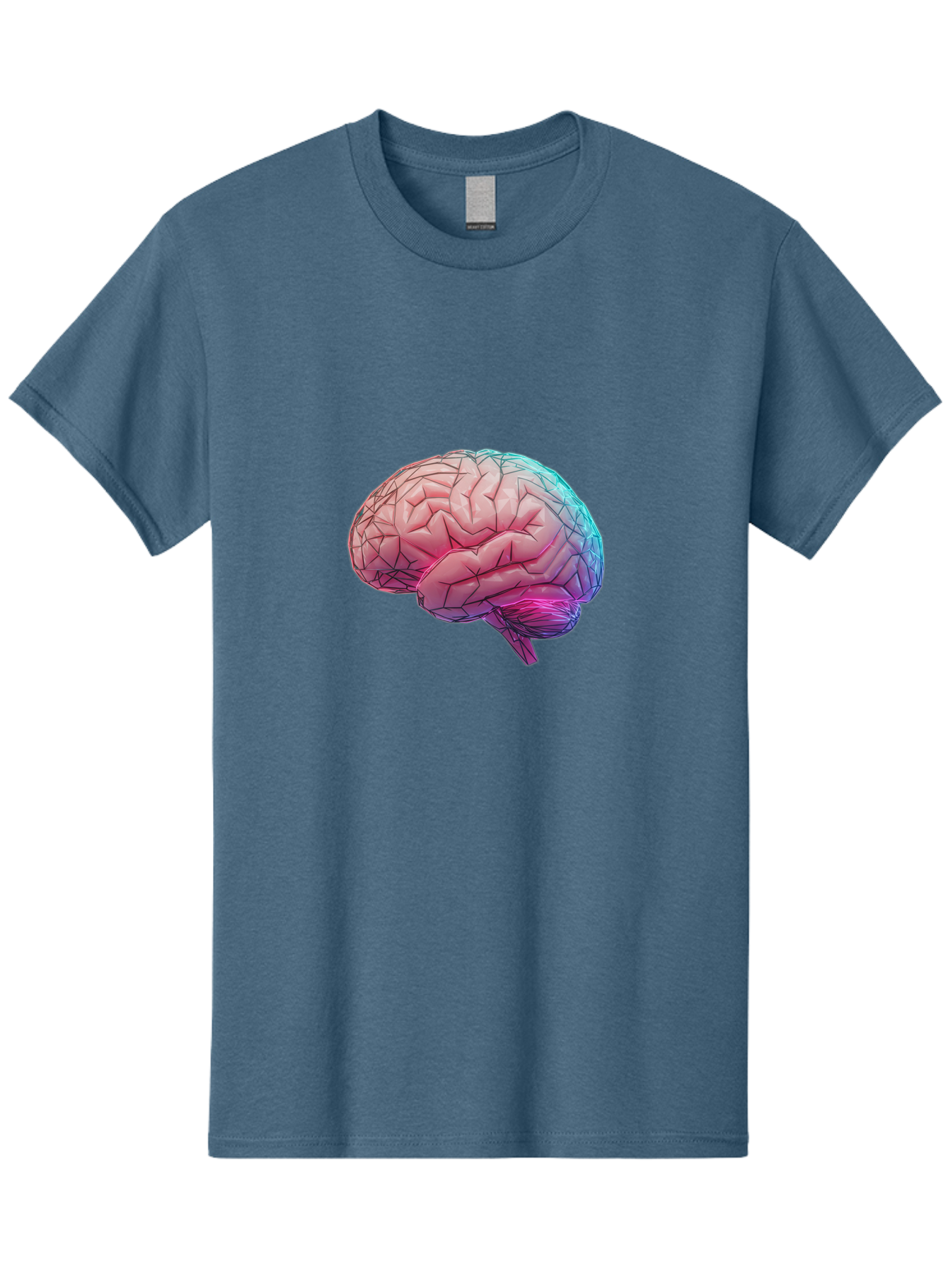 Human-Brain-7 Men'S Graphic Tee, 100% Cotton, Comfortable Casual Summer Wear, Machine Washable, Human Brain Illustration, Brain Anatomy, Neuroscience, Cognitive Function, Detailed Rendering, Colorful Brain, 3D Model, Medical Art, Baa845
