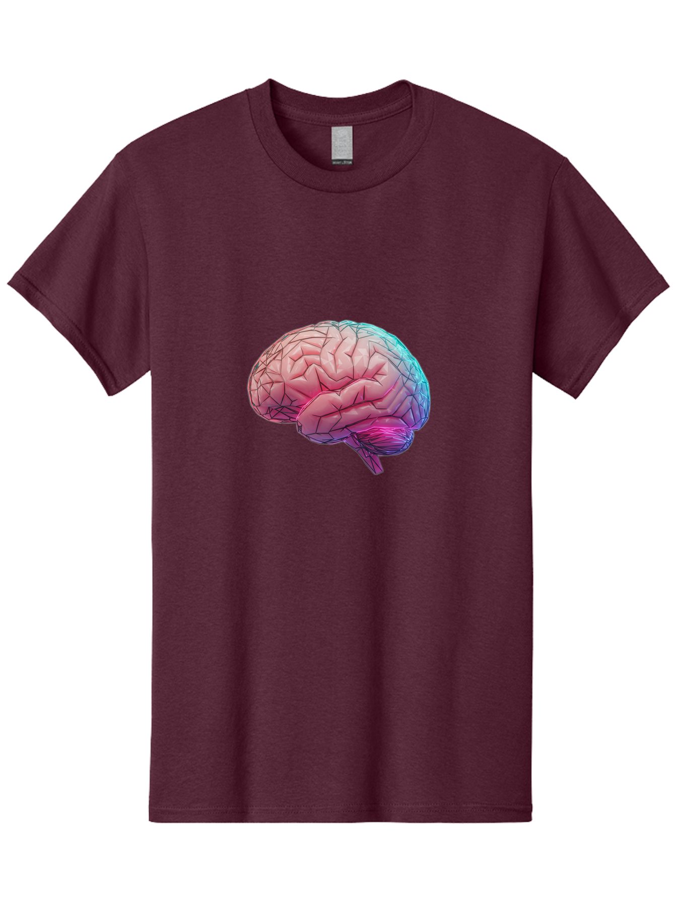 Human-Brain-7 Men'S Graphic Tee, 100% Cotton, Comfortable Casual Summer Wear, Machine Washable, Human Brain Illustration, Brain Anatomy, Neuroscience, Cognitive Function, Detailed Rendering, Colorful Brain, 3D Model, Medical Art, Baa845