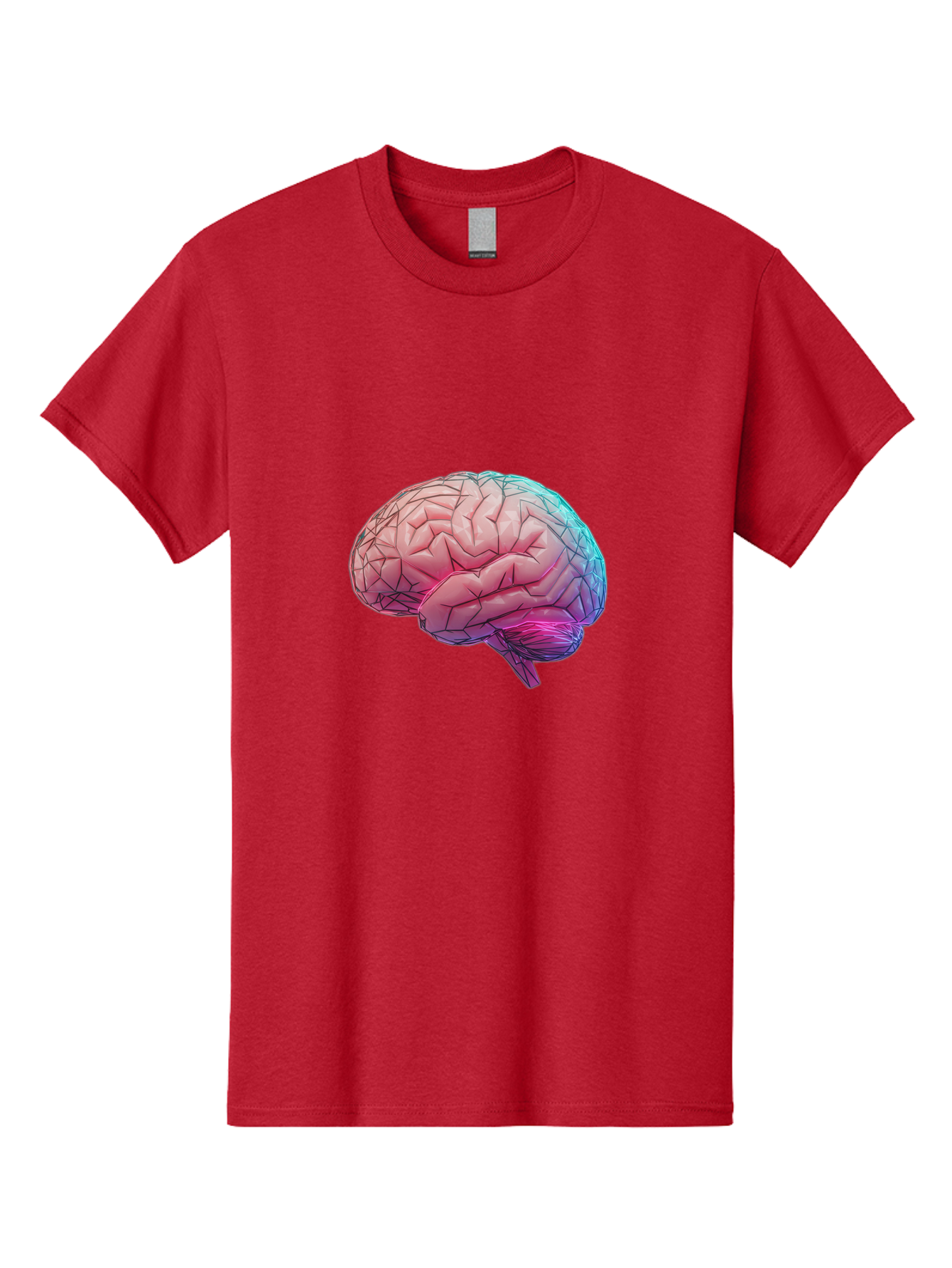 Human-Brain-7 Men'S Graphic Tee, 100% Cotton, Comfortable Casual Summer Wear, Machine Washable, Human Brain Illustration, Brain Anatomy, Neuroscience, Cognitive Function, Detailed Rendering, Colorful Brain, 3D Model, Medical Art, Baa845