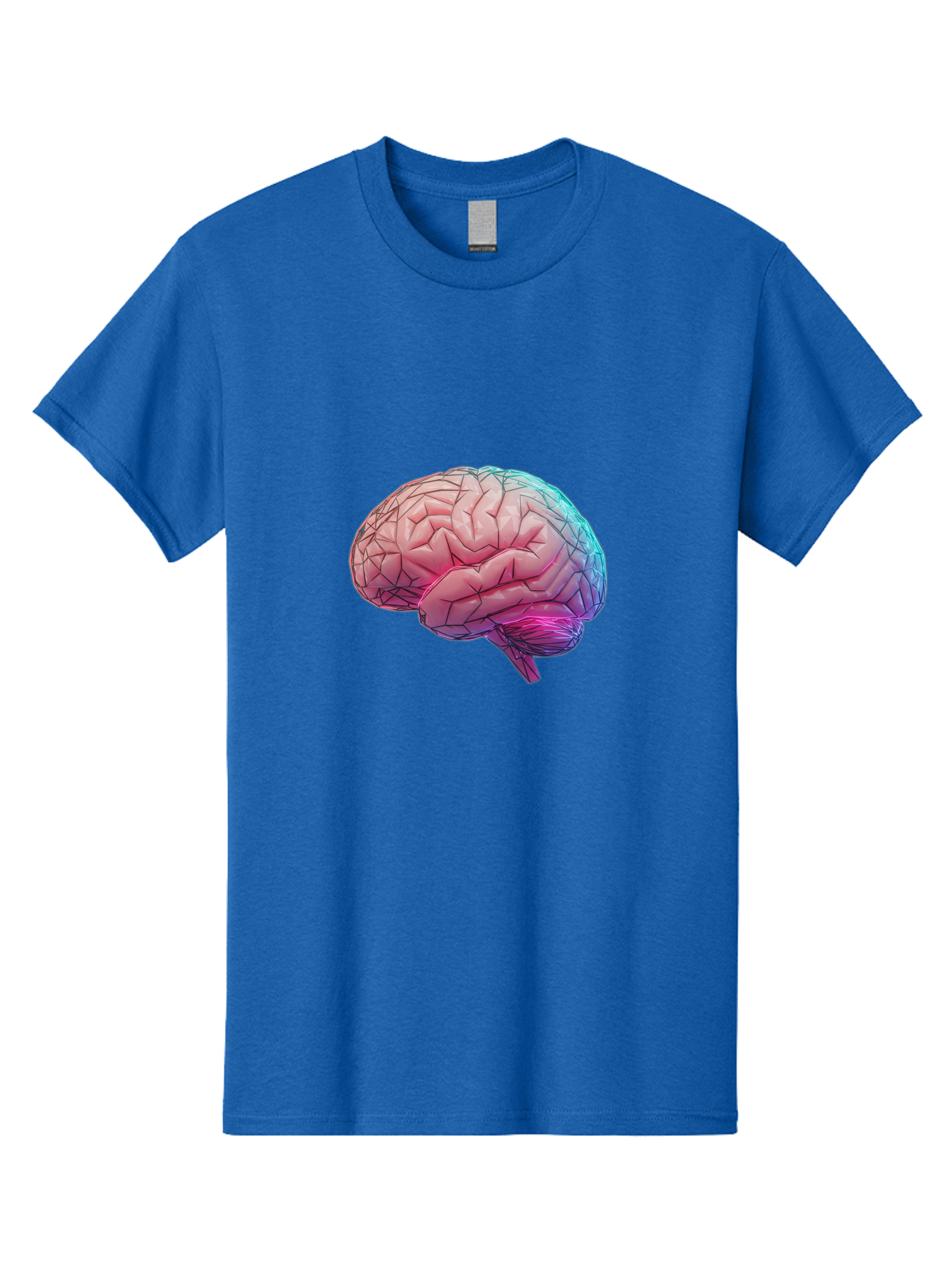 Human-Brain-7 Men'S Graphic Tee, 100% Cotton, Comfortable Casual Summer Wear, Machine Washable, Human Brain Illustration, Brain Anatomy, Neuroscience, Cognitive Function, Detailed Rendering, Colorful Brain, 3D Model, Medical Art, Baa845