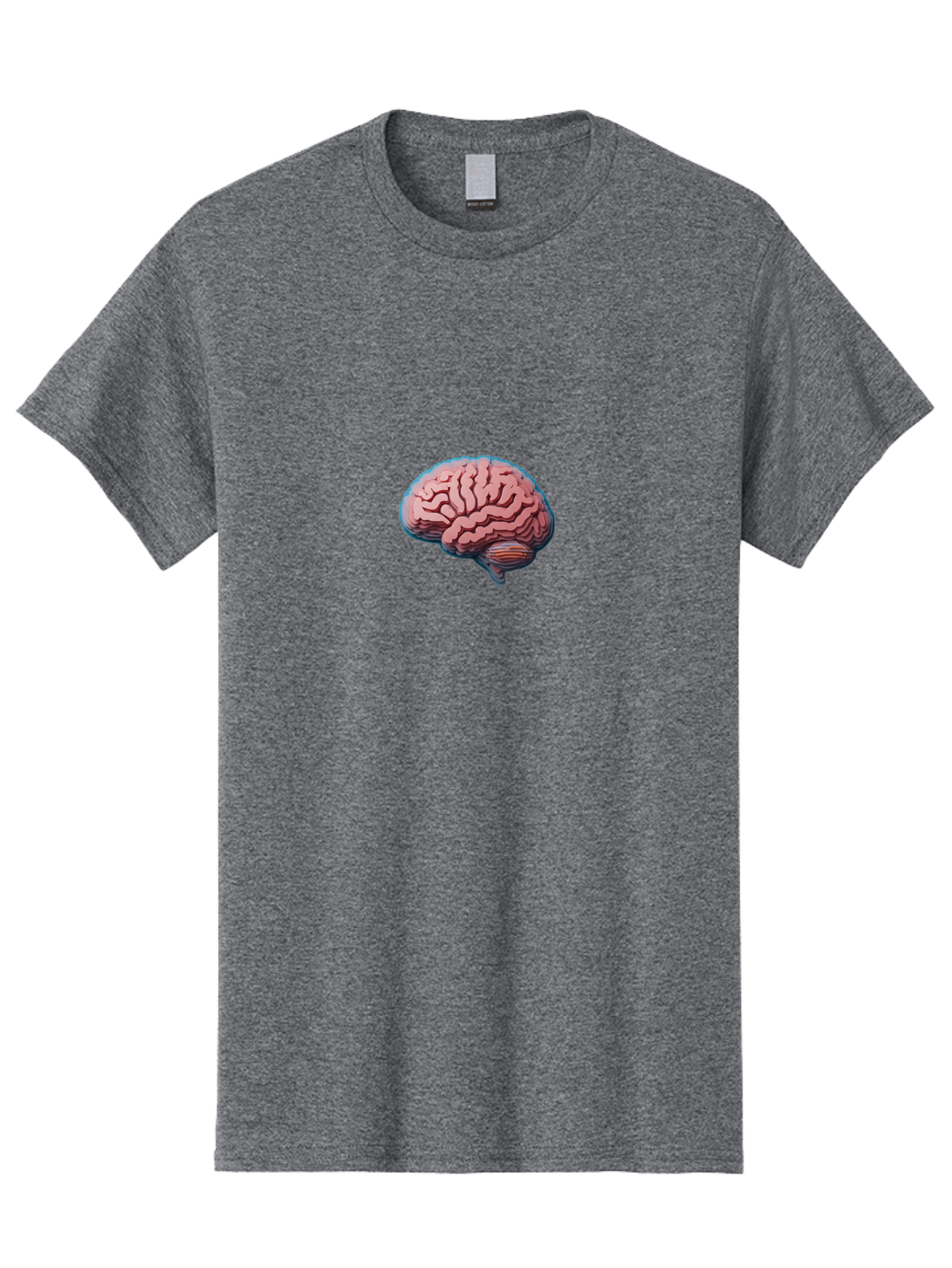 Human-Brain-8 Men'S Graphic Tee, 100% Cotton, Comfortable Casual Summer Wear, Machine Washable, Human Brain, Neuroscience Illustration, Cerebral Cortex, Brain Anatomy, Neural Pathways, Cognitive Function, Medical Art, Brain Structure Baa846
