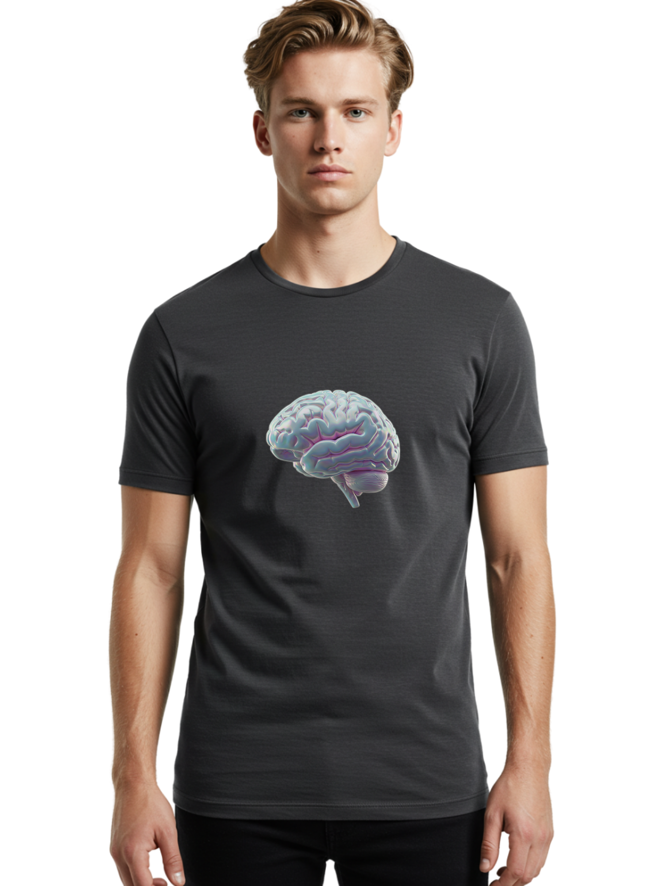 Human-Brain-9 Men'S Graphic Tee, 100% Cotton, Comfortable Casual Summer Wear, Machine Washable, Human Brain, Neuroscience, Cognitive Function, Brain Anatomy, Medical Illustration, 3D Rendering, Detailed Structure, Cerebral Cortex Baa847