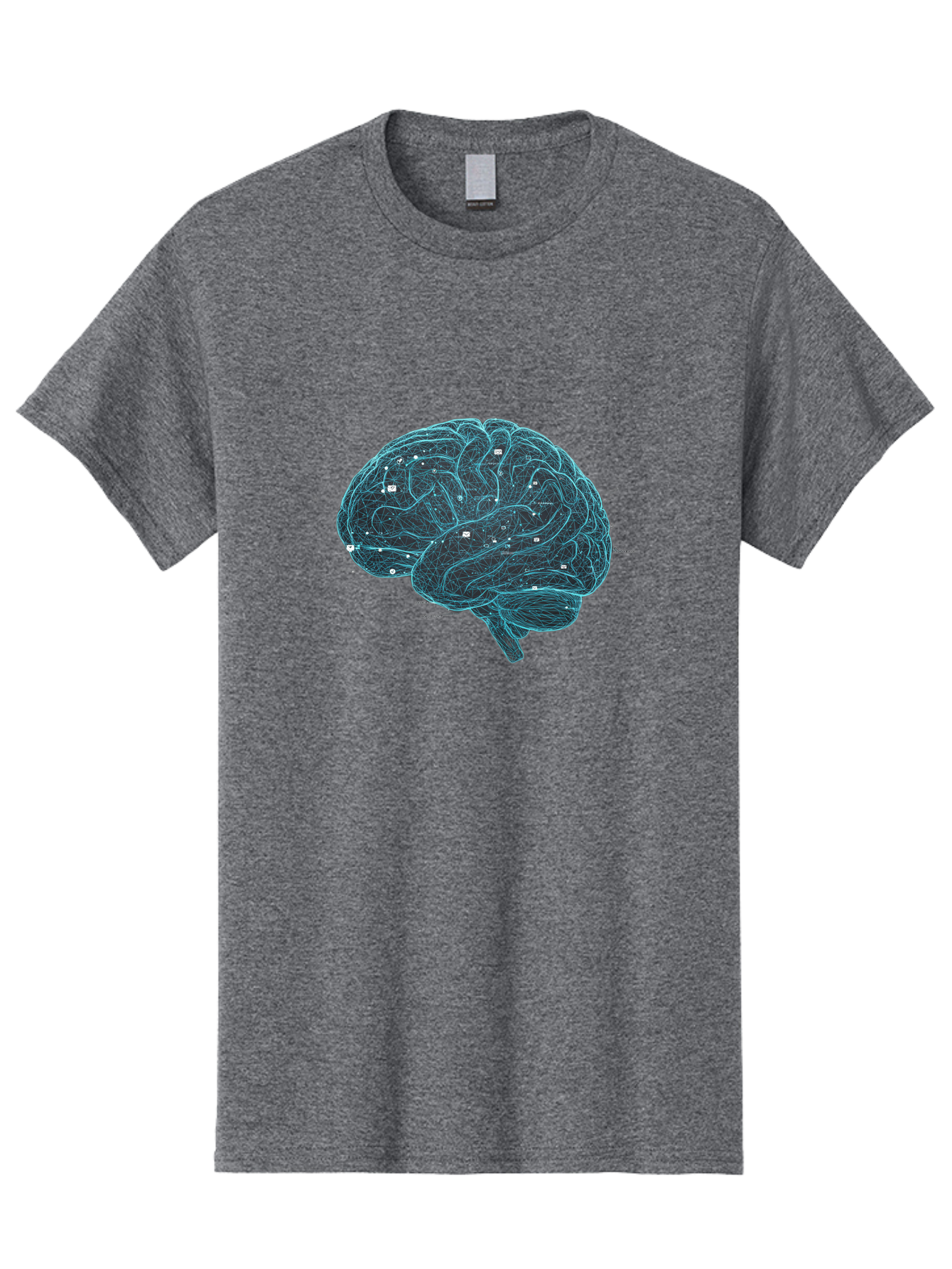 Human-Brain-Circuitry Men'S Graphic Tee, 100% Cotton, Comfortable Casual Summer Wear, Machine Washable, Human Brain, Neural Connections, Circuitry, Brain Function, Neuroscience, Cognitive Thinking, Artificial Intelligence, Futuristic, Baa848