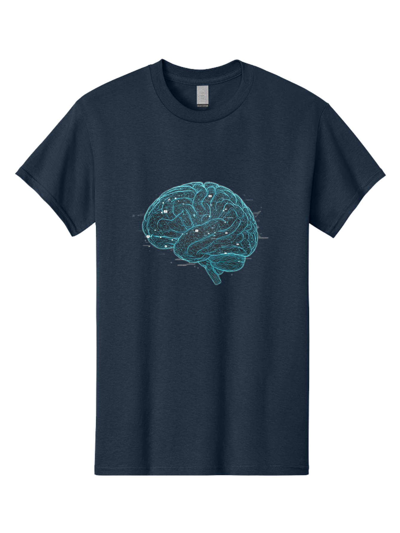Human-Brain-Circuitry Men'S Graphic Tee, 100% Cotton, Comfortable Casual Summer Wear, Machine Washable, Human Brain, Neural Connections, Circuitry, Brain Function, Neuroscience, Cognitive Thinking, Artificial Intelligence, Futuristic, Baa848
