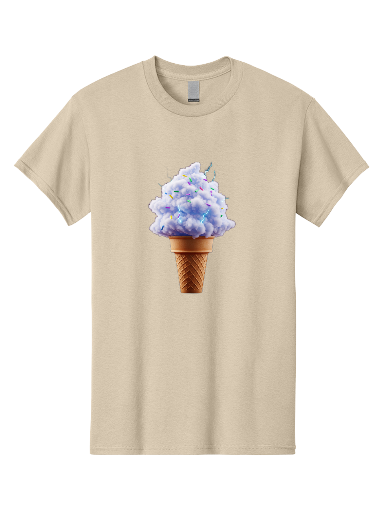 Ice-Cream-Cone-4 Men'S Graphic Tee, 100% Cotton, Comfortable Casual Summer Wear, Machine Washable, Ice Cream Cone, Pastel Colors, Colorful Sprinkles, Fluffy Texture, Sweet Treat, Desserts, Summer Fun, Ice Cream Lover, Creative Food Art Baa865
