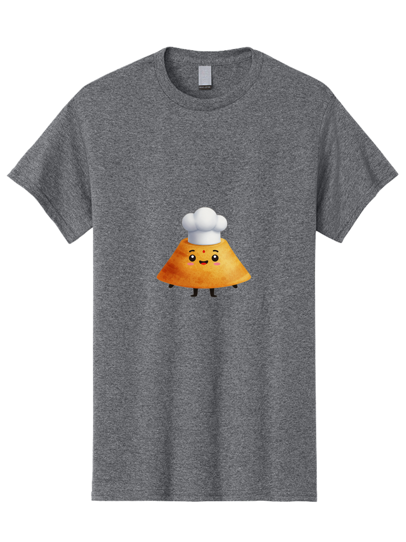 Idli-Character Men'S Graphic Tee, 100% Cotton, Comfortable Casual Summer Wear, Machine Washable, Cartoonish Representation, Sambar Vada Masala, South Indian Cuisine, Cute Character, Chef Hat, Traditional Dish, Vada, South Indian Food Baa880
