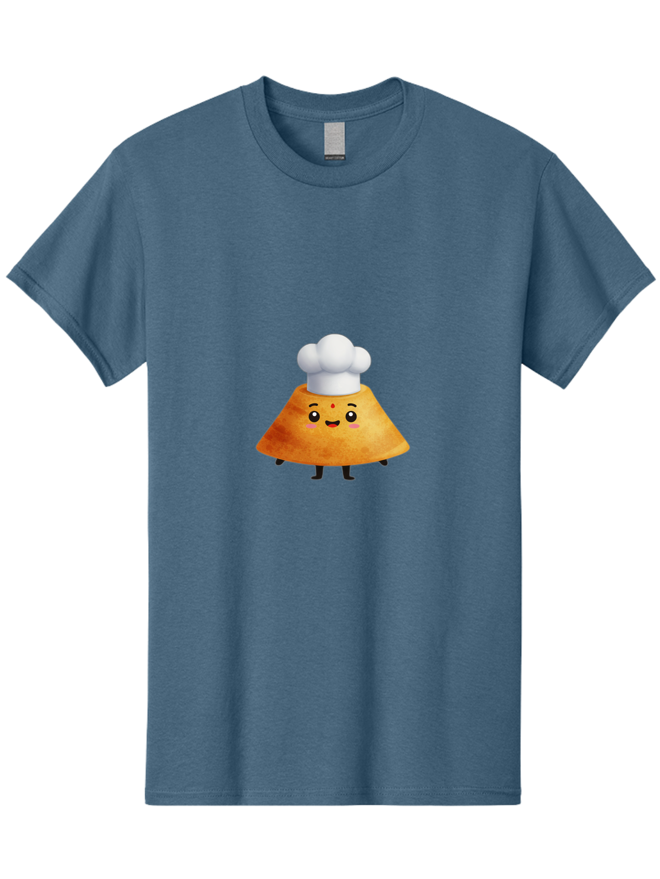 Idli-Character Men'S Graphic Tee, 100% Cotton, Comfortable Casual Summer Wear, Machine Washable, Cartoonish Representation, Sambar Vada Masala, South Indian Cuisine, Cute Character, Chef Hat, Traditional Dish, Vada, South Indian Food Baa880