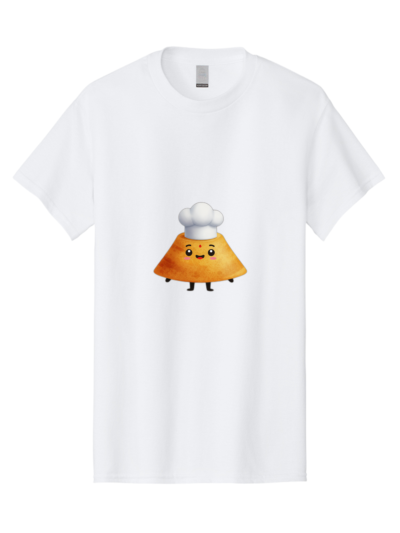 Idli-Character Men'S Graphic Tee, 100% Cotton, Comfortable Casual Summer Wear, Machine Washable, Cartoonish Representation, Sambar Vada Masala, South Indian Cuisine, Cute Character, Chef Hat, Traditional Dish, Vada, South Indian Food Baa880
