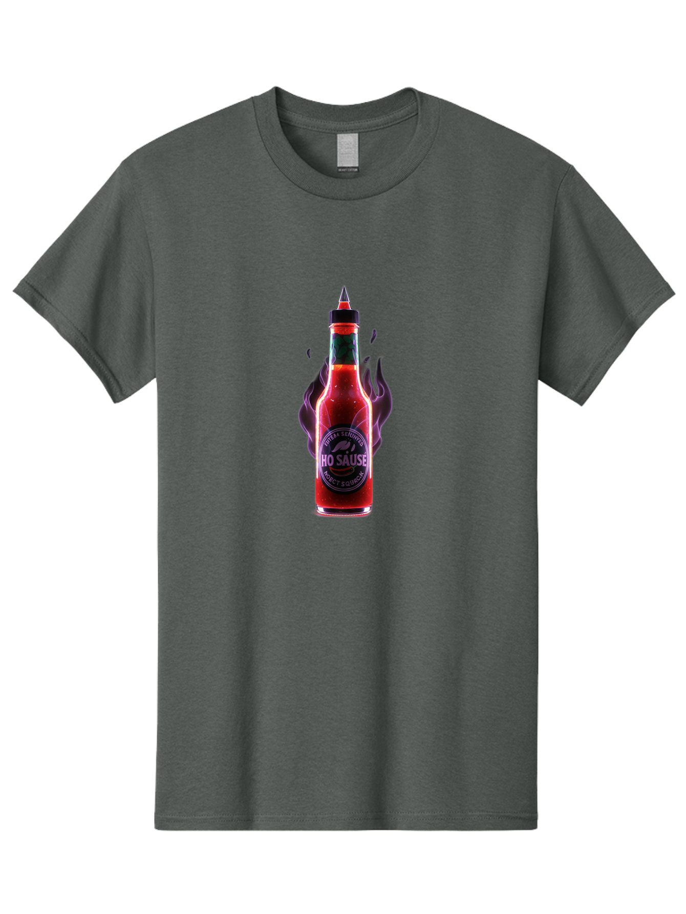 Iho-Sause Men'S Graphic Tee, 100% Cotton, Comfortable Casual Summer Wear, Machine Washable, Hot Sauce, Chili Pepper, Spicy Condiment, Red Sauce, Hot And Spicy, Fiery Flavor, Gourmet Hot Sauce, Condiment Bottle, Sauce Bottle, Chili Sauce, Baa881