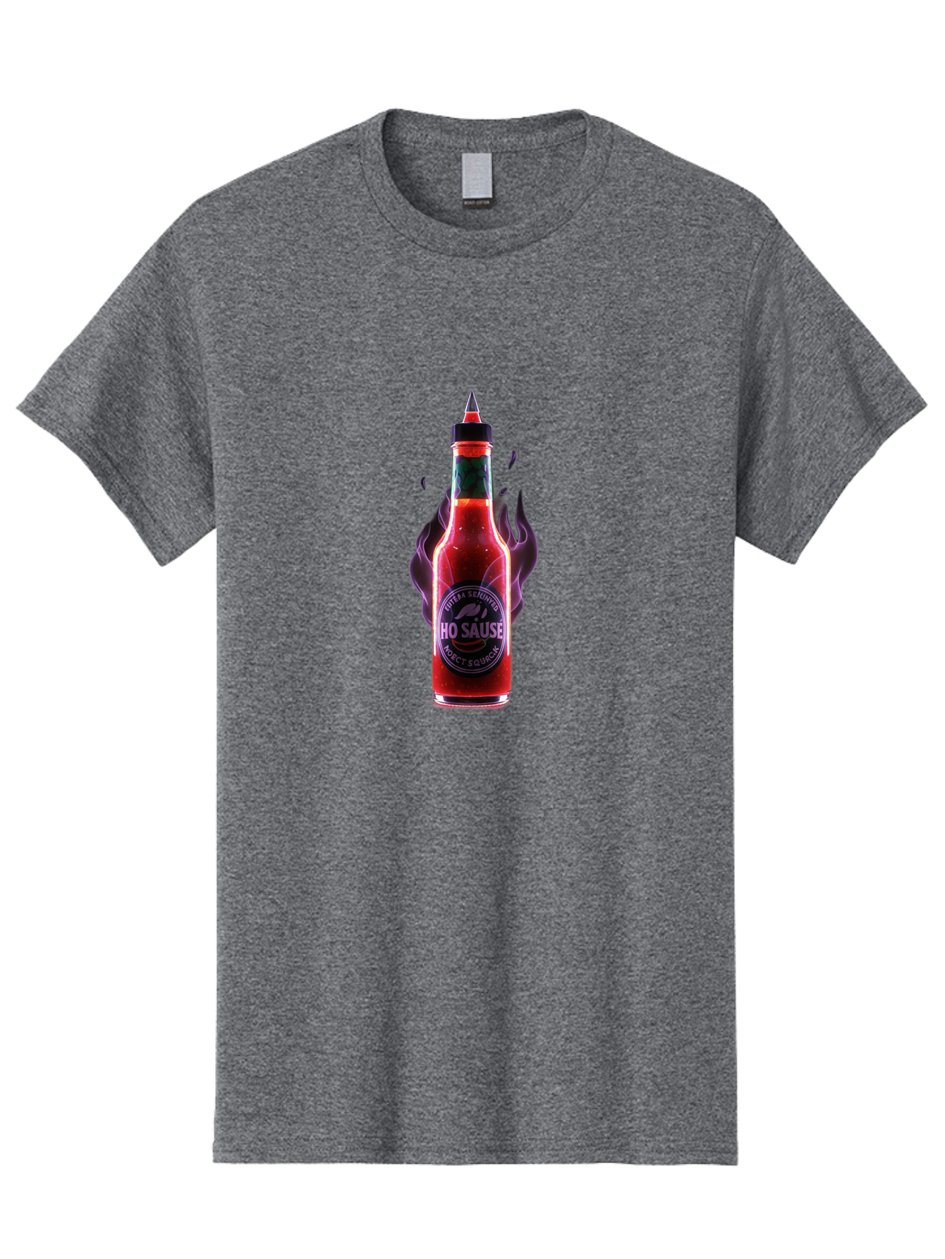 Iho-Sause Men'S Graphic Tee, 100% Cotton, Comfortable Casual Summer Wear, Machine Washable, Hot Sauce, Chili Pepper, Spicy Condiment, Red Sauce, Hot And Spicy, Fiery Flavor, Gourmet Hot Sauce, Condiment Bottle, Sauce Bottle, Chili Sauce, Baa881