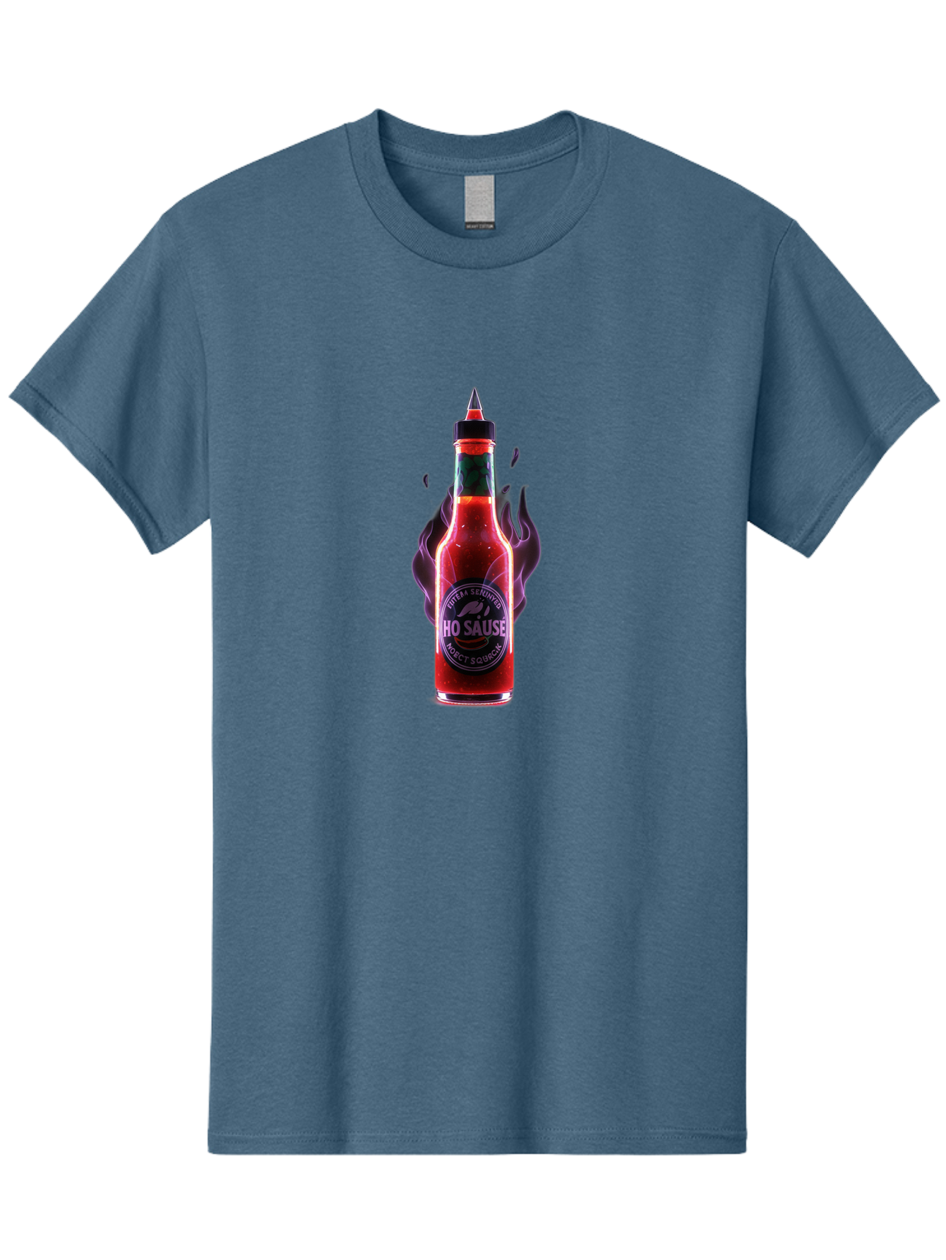 Iho-Sause Men'S Graphic Tee, 100% Cotton, Comfortable Casual Summer Wear, Machine Washable, Hot Sauce, Chili Pepper, Spicy Condiment, Red Sauce, Hot And Spicy, Fiery Flavor, Gourmet Hot Sauce, Condiment Bottle, Sauce Bottle, Chili Sauce, Baa881