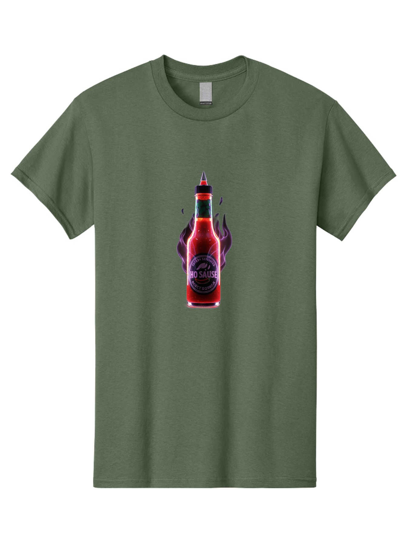 Iho-Sause Men'S Graphic Tee, 100% Cotton, Comfortable Casual Summer Wear, Machine Washable, Hot Sauce, Chili Pepper, Spicy Condiment, Red Sauce, Hot And Spicy, Fiery Flavor, Gourmet Hot Sauce, Condiment Bottle, Sauce Bottle, Chili Sauce, Baa881
