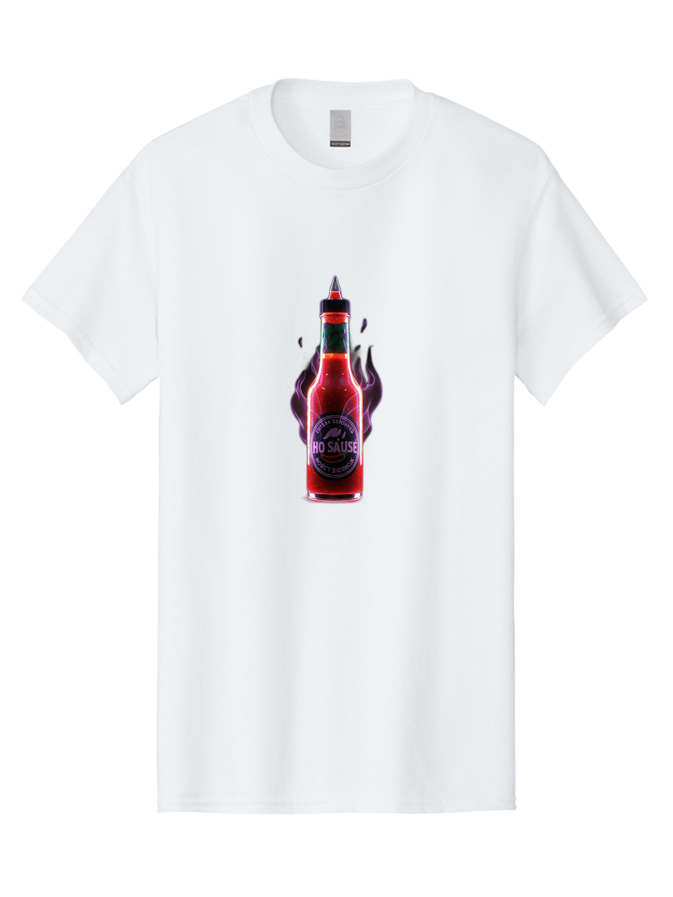 Iho-Sause Men'S Graphic Tee, 100% Cotton, Comfortable Casual Summer Wear, Machine Washable, Hot Sauce, Chili Pepper, Spicy Condiment, Red Sauce, Hot And Spicy, Fiery Flavor, Gourmet Hot Sauce, Condiment Bottle, Sauce Bottle, Chili Sauce, Baa881