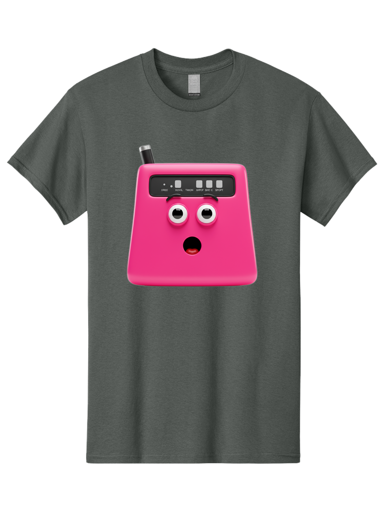 Kandou-Robot Men'S Graphic Tee, 100% Cotton, Comfortable Casual Summer Wear, Machine Washable, Pink Robot, Cute Face, Control Panel, Futuristic, Robotic Eyes, Tech Gadget, Innovative Design, Robotics, Electronic Device, Modern Technology Baa896