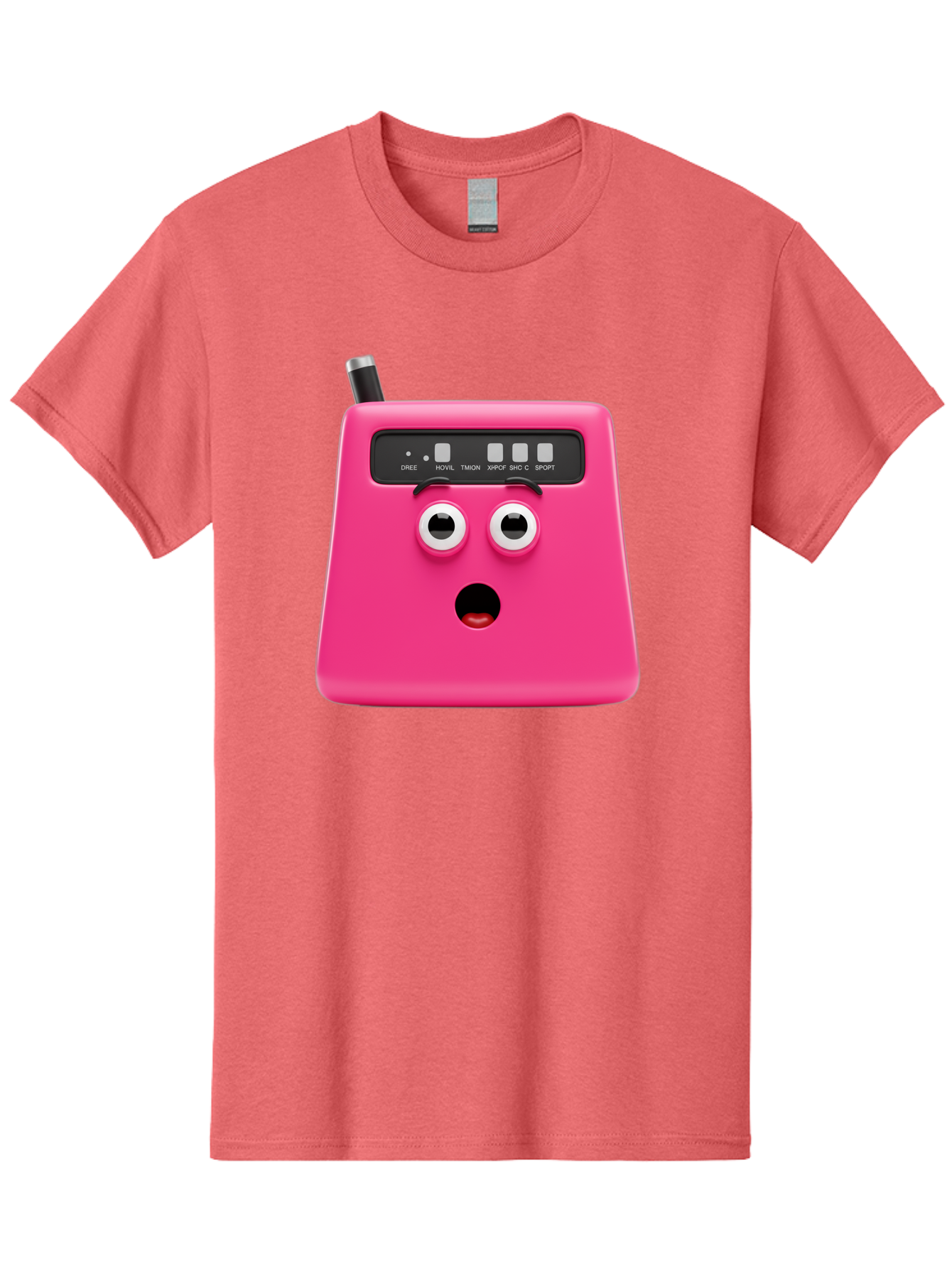 Kandou-Robot Men'S Graphic Tee, 100% Cotton, Comfortable Casual Summer Wear, Machine Washable, Pink Robot, Cute Face, Control Panel, Futuristic, Robotic Eyes, Tech Gadget, Innovative Design, Robotics, Electronic Device, Modern Technology Baa896