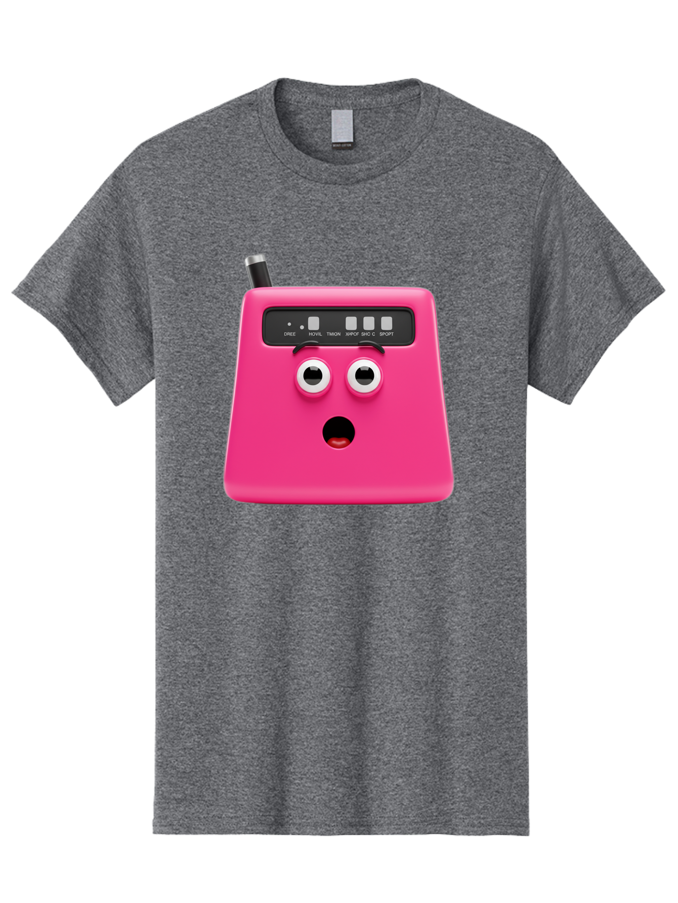 Kandou-Robot Men'S Graphic Tee, 100% Cotton, Comfortable Casual Summer Wear, Machine Washable, Pink Robot, Cute Face, Control Panel, Futuristic, Robotic Eyes, Tech Gadget, Innovative Design, Robotics, Electronic Device, Modern Technology Baa896