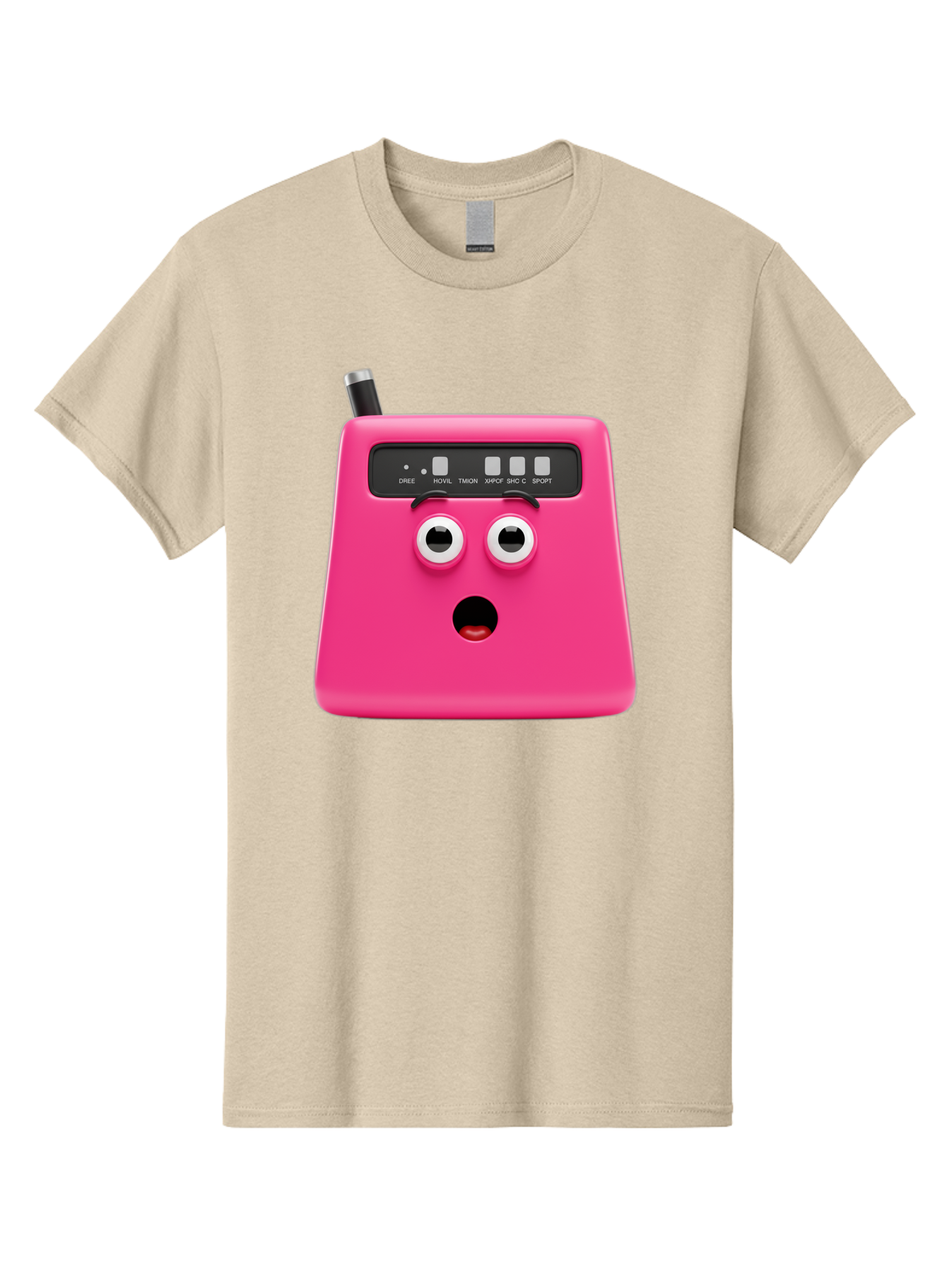 Kandou-Robot Men'S Graphic Tee, 100% Cotton, Comfortable Casual Summer Wear, Machine Washable, Pink Robot, Cute Face, Control Panel, Futuristic, Robotic Eyes, Tech Gadget, Innovative Design, Robotics, Electronic Device, Modern Technology Baa896
