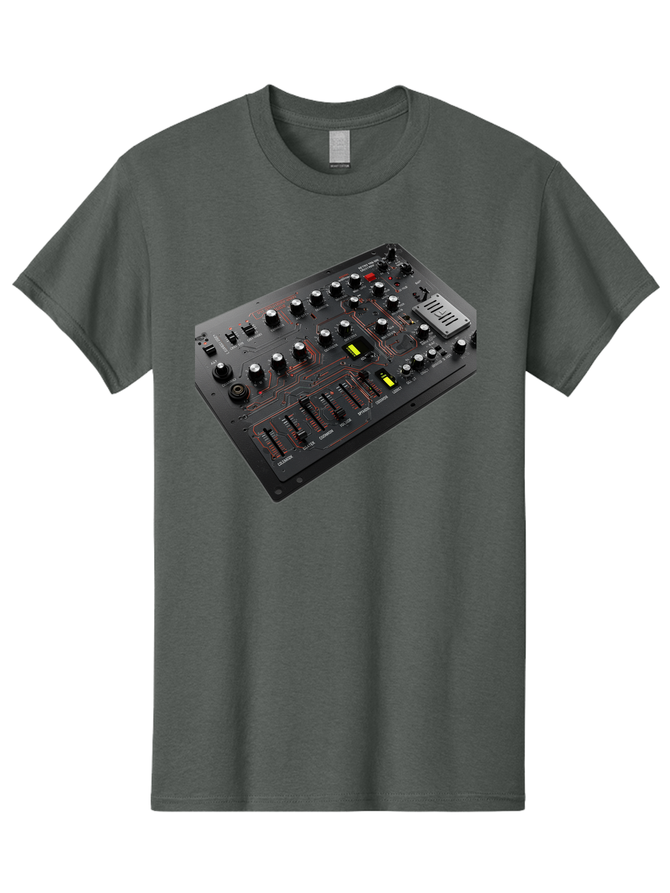 Korg-Minilogue-1 Men'S Graphic Tee, 100% Cotton, Comfortable Casual Summer Wear, Machine Washable, Korg Minilogue Synthesizer, Sound Design, Music Production, Analog Synthesizer, Audio Equipment, Electronic Music Gear, Knobs, Sliders, Buttons, Baa904