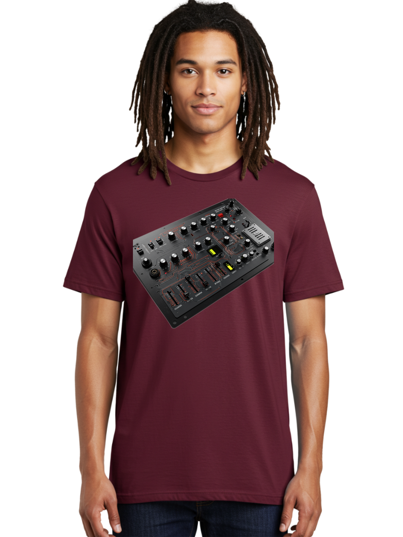 Korg-Minilogue-1 Men'S Graphic Tee, 100% Cotton, Comfortable Casual Summer Wear, Machine Washable, Korg Minilogue Synthesizer, Sound Design, Music Production, Analog Synthesizer, Audio Equipment, Electronic Music Gear, Knobs, Sliders, Buttons, Baa904