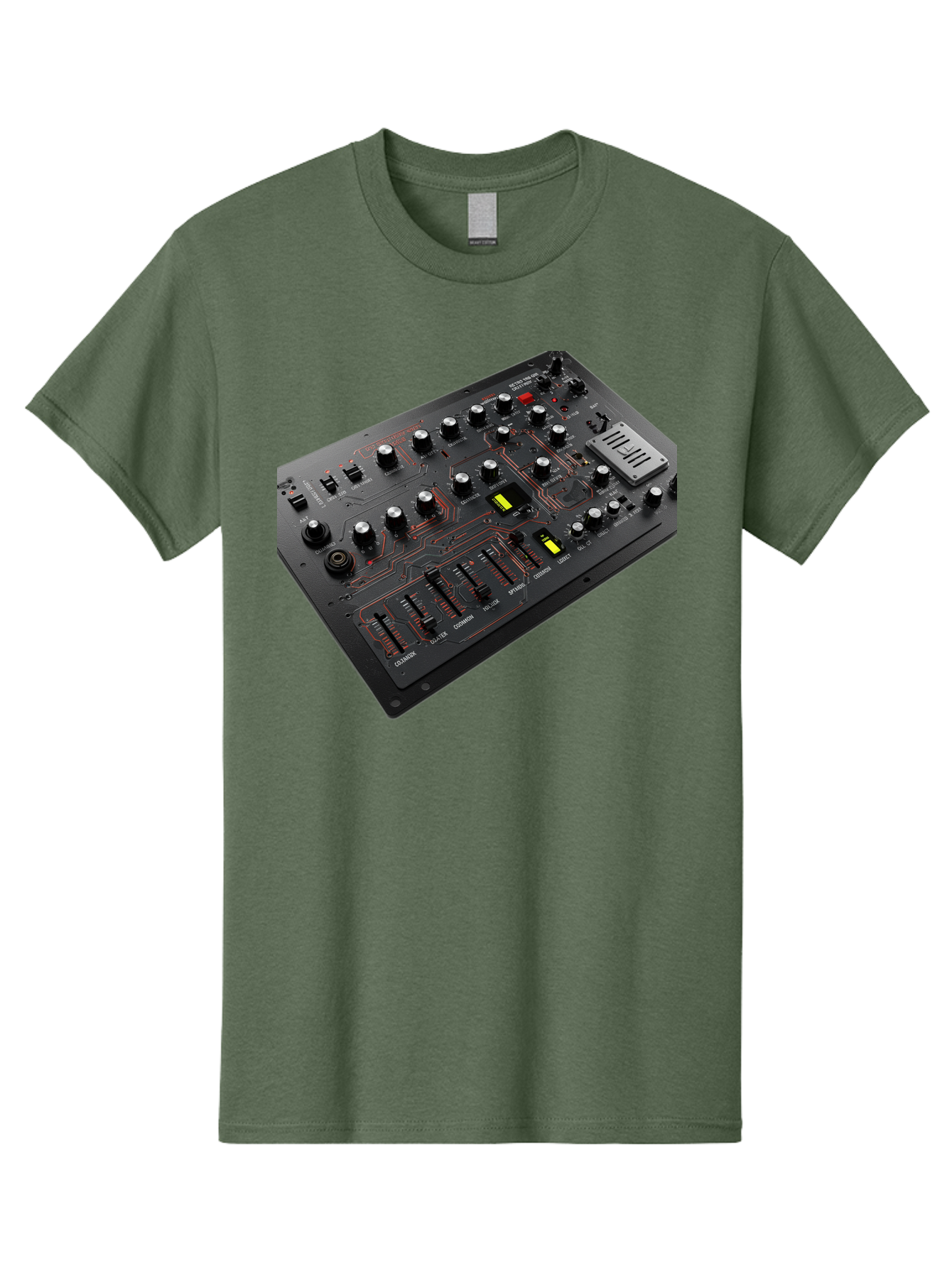 Korg-Minilogue-1 Men'S Graphic Tee, 100% Cotton, Comfortable Casual Summer Wear, Machine Washable, Korg Minilogue Synthesizer, Sound Design, Music Production, Analog Synthesizer, Audio Equipment, Electronic Music Gear, Knobs, Sliders, Buttons, Baa904