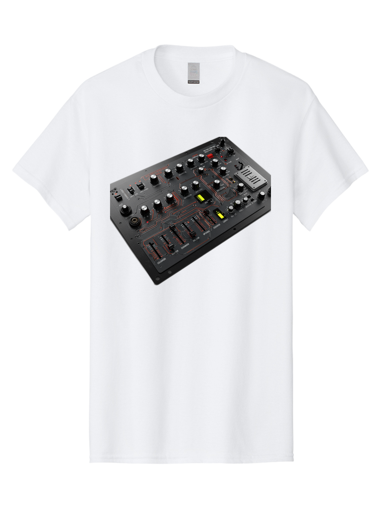 Korg-Minilogue-1 Men'S Graphic Tee, 100% Cotton, Comfortable Casual Summer Wear, Machine Washable, Korg Minilogue Synthesizer, Sound Design, Music Production, Analog Synthesizer, Audio Equipment, Electronic Music Gear, Knobs, Sliders, Buttons, Baa904