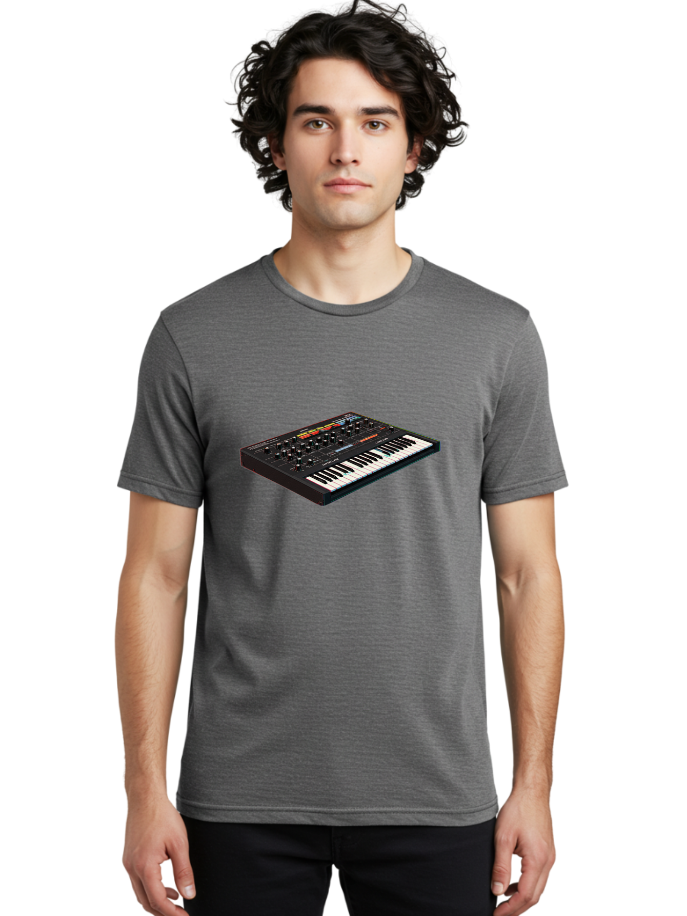 Korg-Minilogue-2 Men'S Graphic Tee, 100% Cotton, Comfortable Casual Summer Wear, Machine Washable, Synthesizer Keyboard, Music Production, Sound Design, Analog Synthesizer, Electronic Music, Musical Instrument, Korg Synthesizer, Baa905