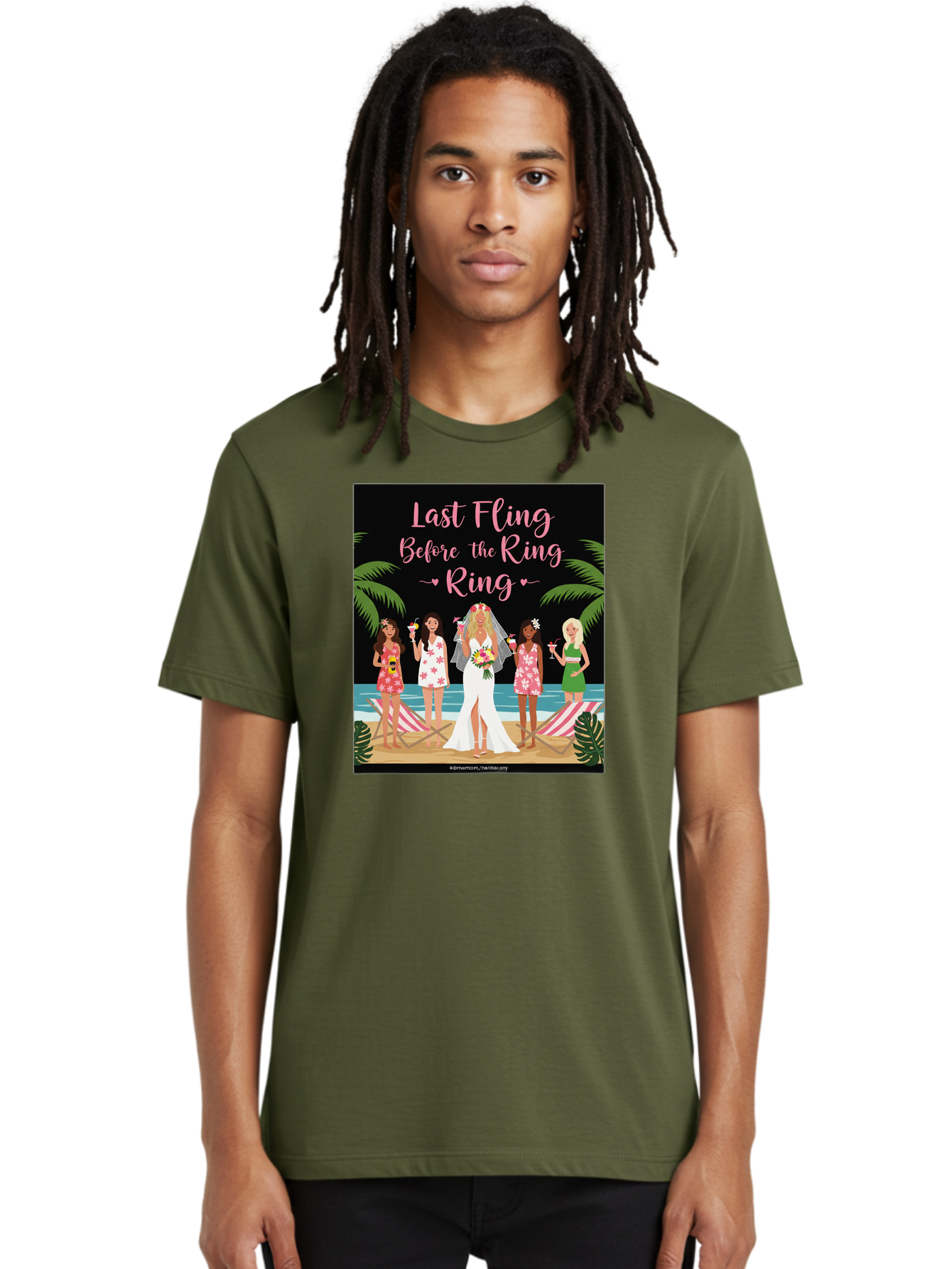 Last-Fling-Before-The-Ring Men'S Graphic Tee, 100% Cotton, Comfortable Casual Summer Wear, Machine Washable, Bride To Be, Bachelorette Party, Beach Vacation, Girls Trip, Tropical Getaway, Celebration, Hen Party, Wedding, Baa912
