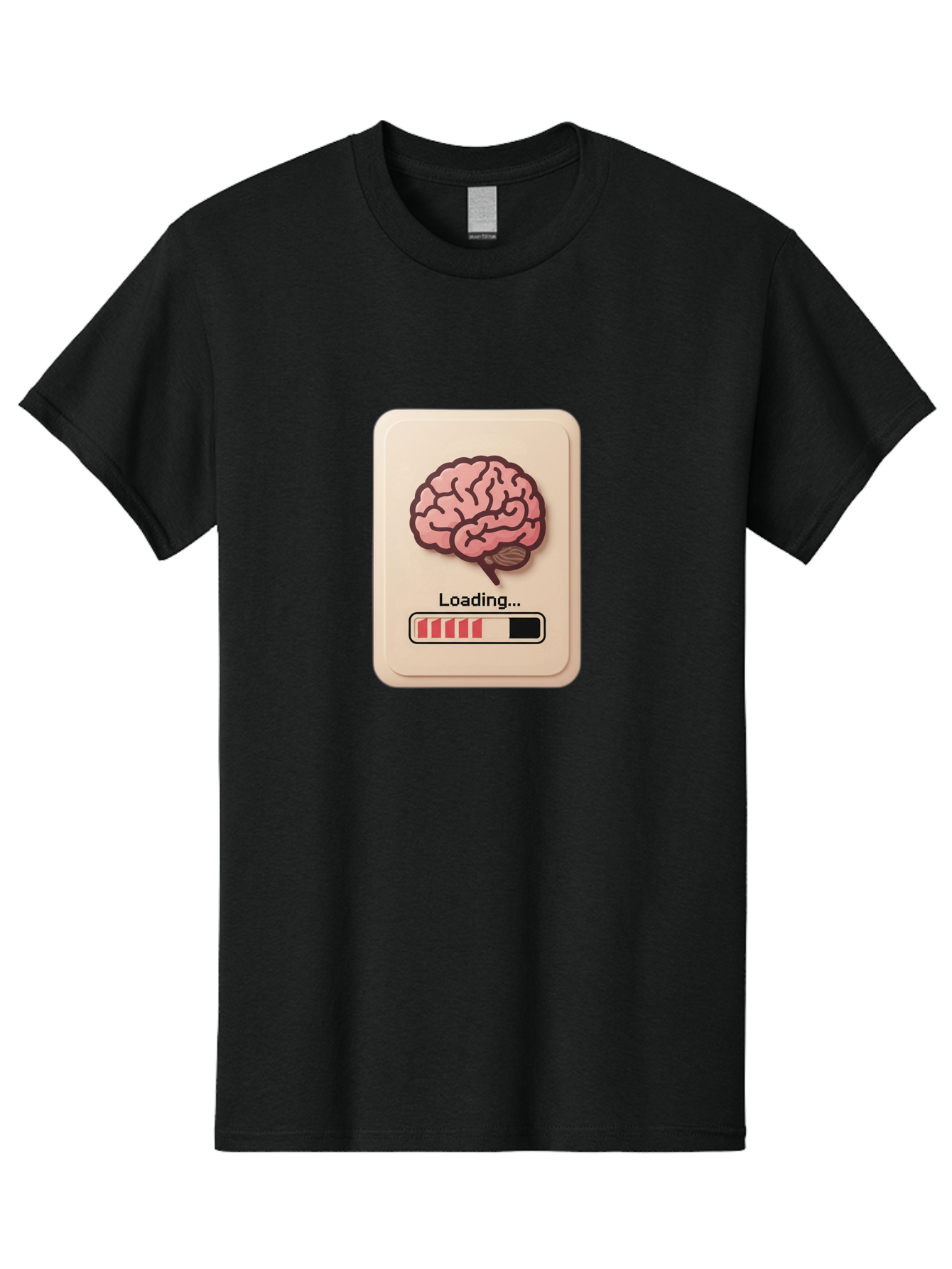 Loading-Brain Men'S Graphic Tee, 100% Cotton, Comfortable Casual Summer Wear, Machine Washable, Brain Loading Animation, Progress Bar, Cognitive Development, Mental Processing, Brain Function, Knowledge Acquisition Baa925