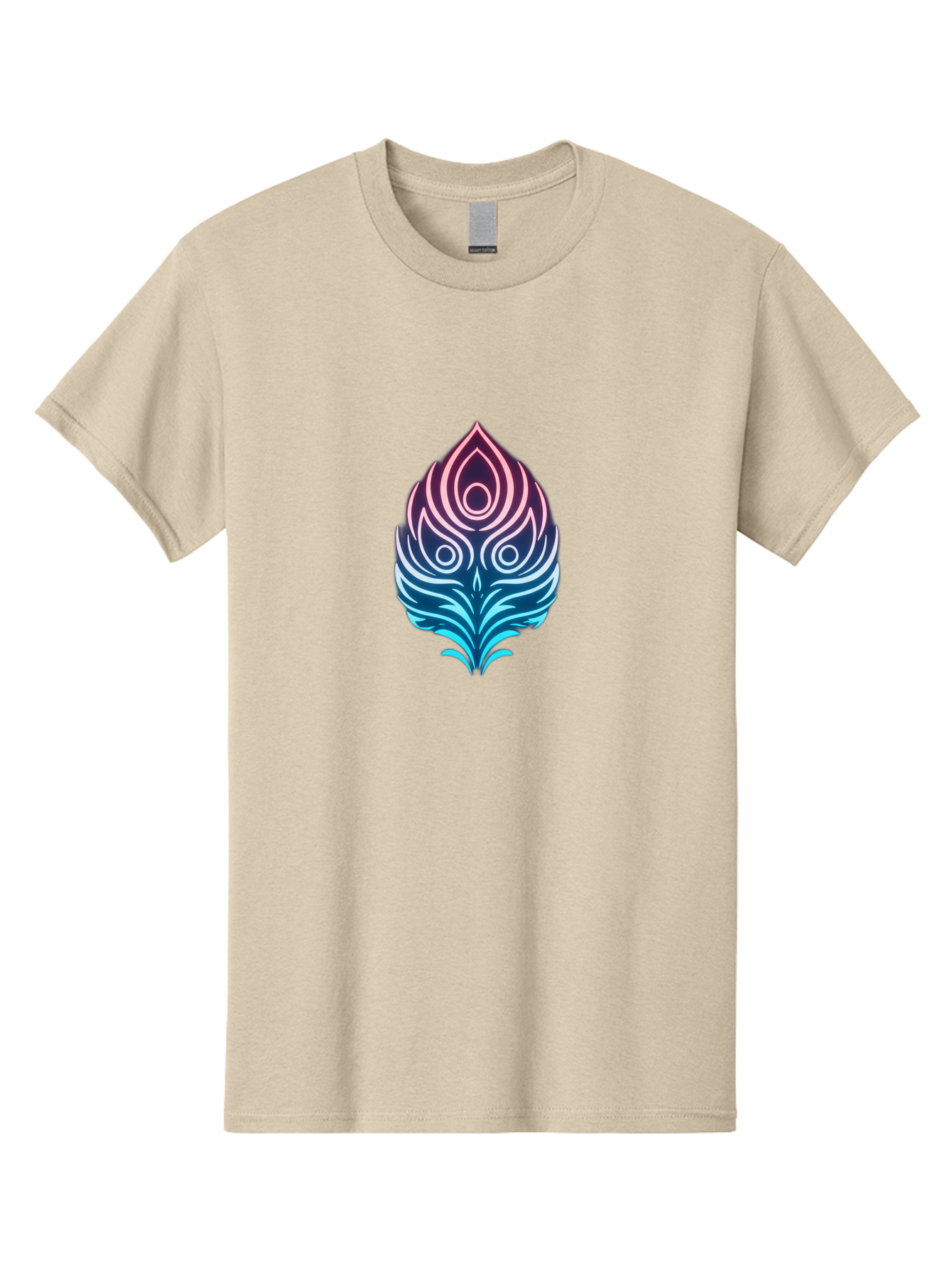 Lotus-Flower Men'S Graphic Tee, 100% Cotton, Comfortable Casual Summer Wear, Machine Washable, Stylized Lotus Leaf, Gradient Colors, Abstract Design, Mystical Symbol, Spiritual Icon, Bohemian Style, Vibrant Colors, Swirling Patterns, Baa930