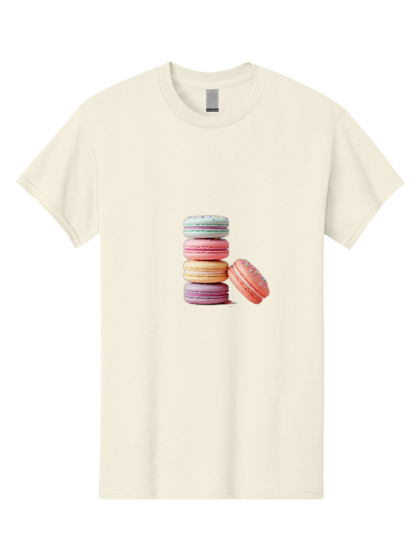 Macaron-Stack-1 Men'S Graphic Tee, 100% Cotton, Comfortable Casual Summer Wear, Machine Washable, Pastel-Colored Macarons, Stacked Macarons, Colorful Dessert, Sweet Treats, Macaron Stack, Vibrant Colors, Sweet Macarons, French Patisserie Baa937