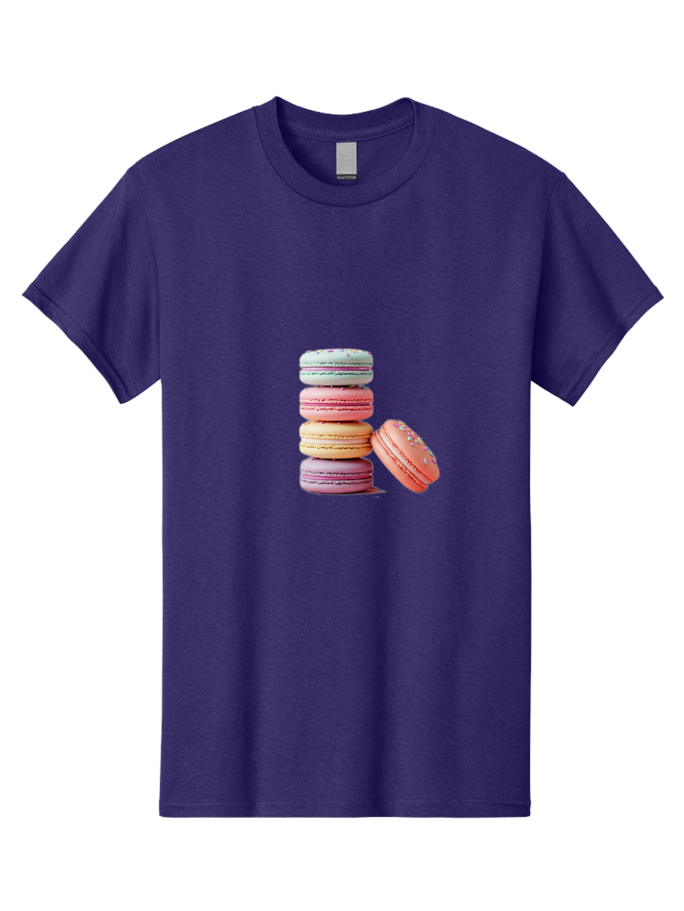 Macaron-Stack-1 Men'S Graphic Tee, 100% Cotton, Comfortable Casual Summer Wear, Machine Washable, Pastel-Colored Macarons, Stacked Macarons, Colorful Dessert, Sweet Treats, Macaron Stack, Vibrant Colors, Sweet Macarons, French Patisserie Baa937
