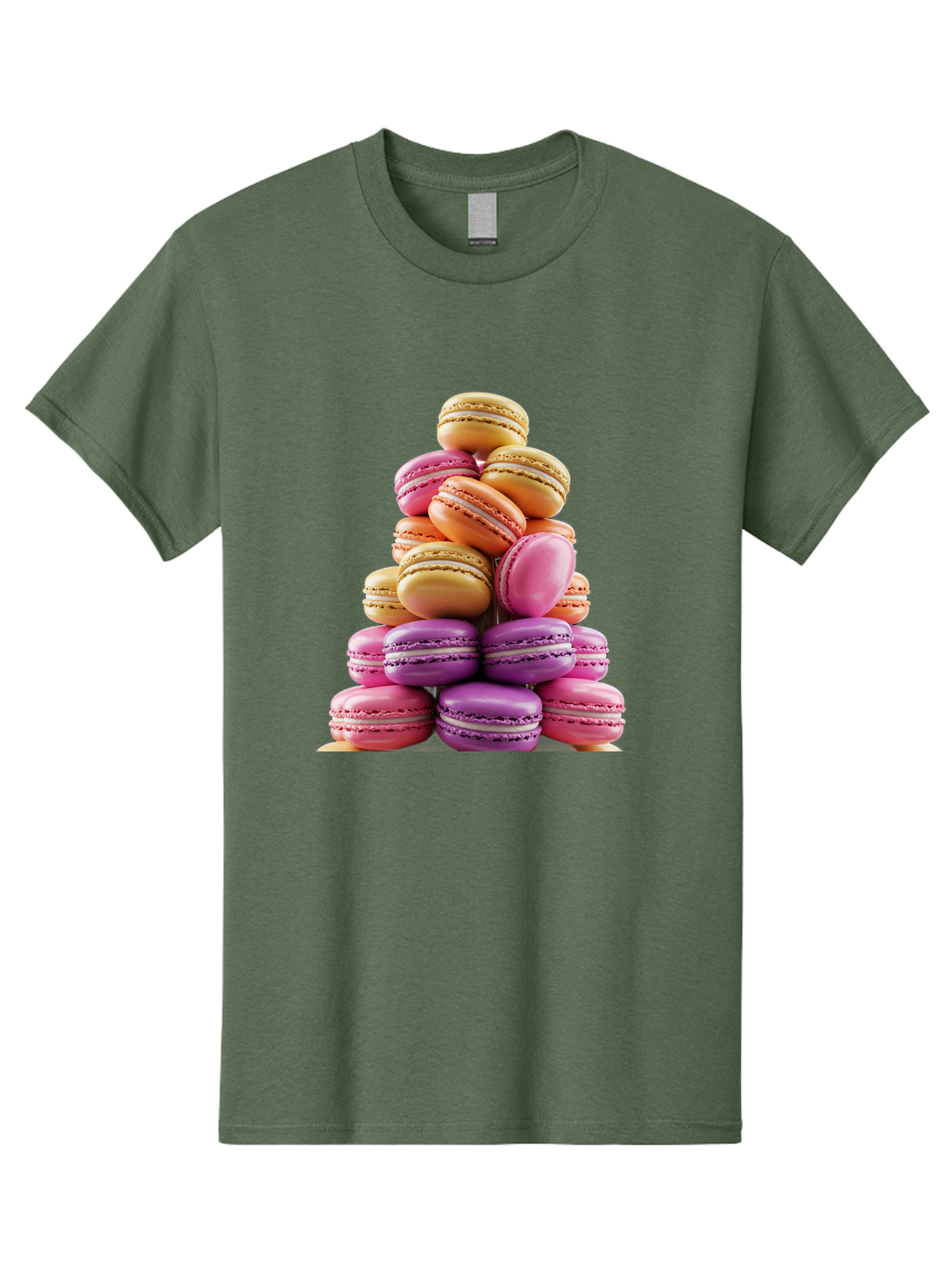 Macaron-Tower-2 Men'S Graphic Tee, 100% Cotton, Comfortable Casual Summer Wear, Machine Washable, Stack Of Macarons, Colorful Macarons, Pastel Colors, Dessert Display, Sweet Treats, French Patisserie, Macaron Stack, Pastel Pink, Purple, Baa940