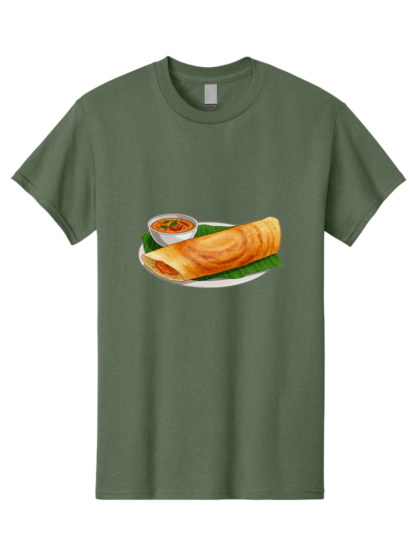 Masala-Dosa-11 Men'S Graphic Tee, 100% Cotton, Comfortable Casual Summer Wear, Machine Washable, South Indian Cuisine, Traditional Breakfast, Masala Dosa, Dosa With Chutney, Savory Crepe, Indian Street Food, Delicious Meal, Flavorful Spices, Baa972
