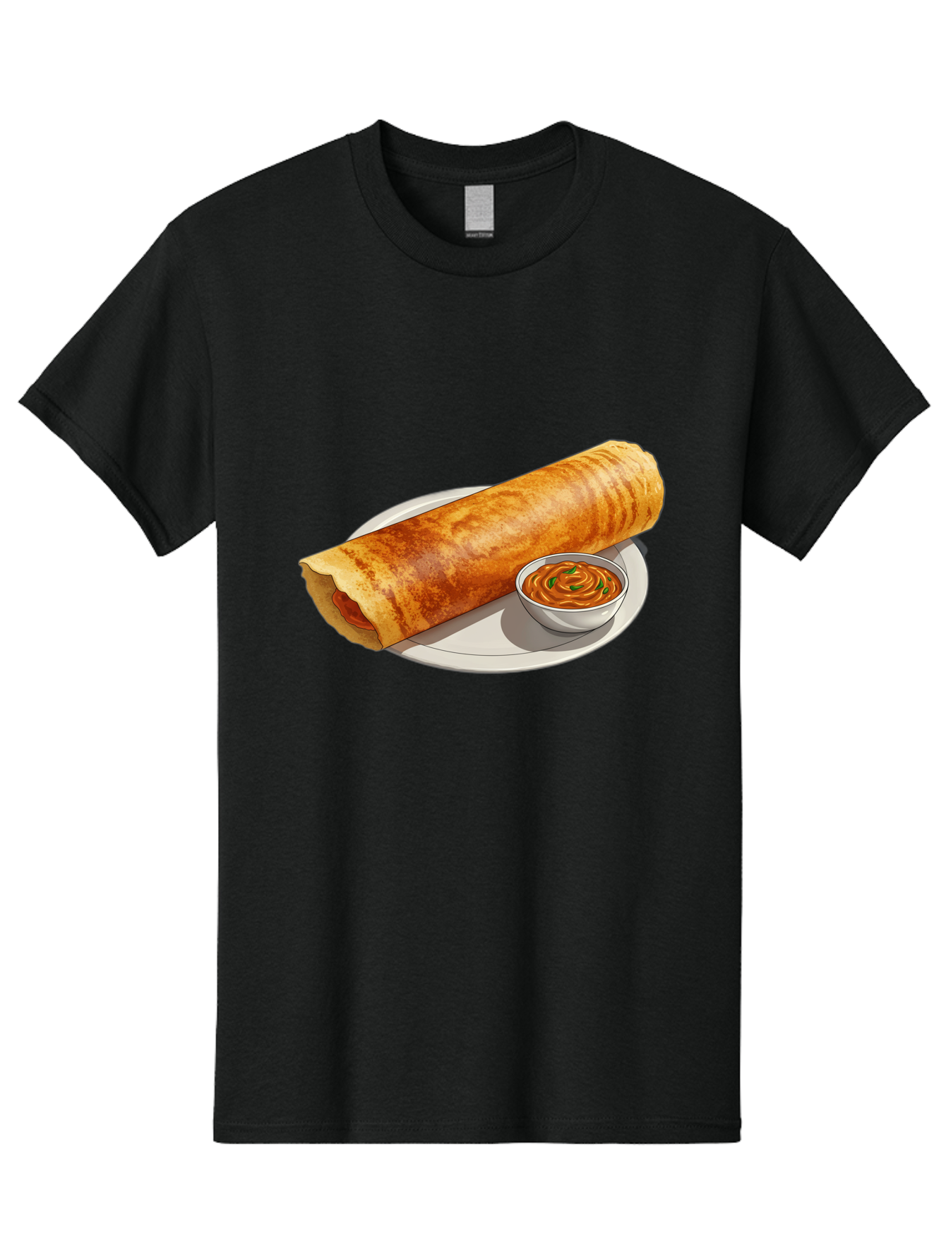 Masala-Dosa-12 Men'S Graphic Tee, 100% Cotton, Comfortable Casual Summer Wear, Machine Washable, South Indian Cuisine, Masala Dosa, Crepe, Fermented Rice, Savory Dish, Chutney, Spicy Food, Traditional Recipe Baa973