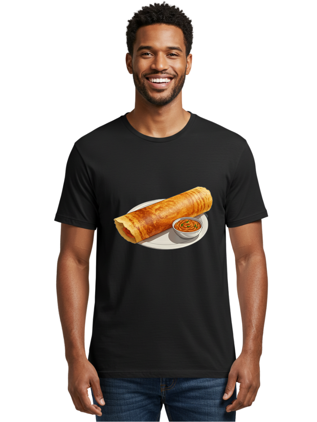 Masala-Dosa-12 Men'S Graphic Tee, 100% Cotton, Comfortable Casual Summer Wear, Machine Washable, South Indian Cuisine, Masala Dosa, Crepe, Fermented Rice, Savory Dish, Chutney, Spicy Food, Traditional Recipe Baa973