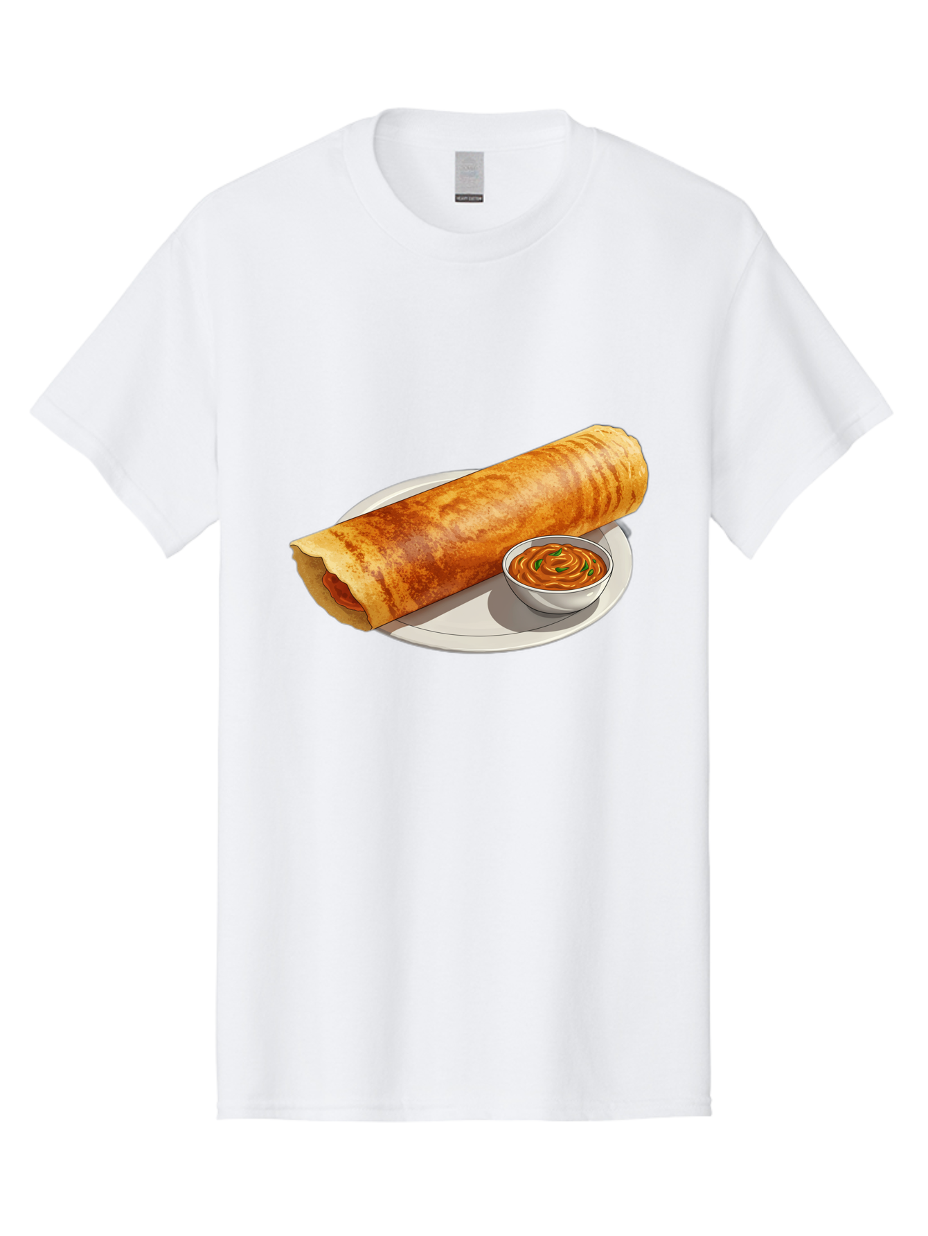 Masala-Dosa-12 Men'S Graphic Tee, 100% Cotton, Comfortable Casual Summer Wear, Machine Washable, South Indian Cuisine, Masala Dosa, Crepe, Fermented Rice, Savory Dish, Chutney, Spicy Food, Traditional Recipe Baa973