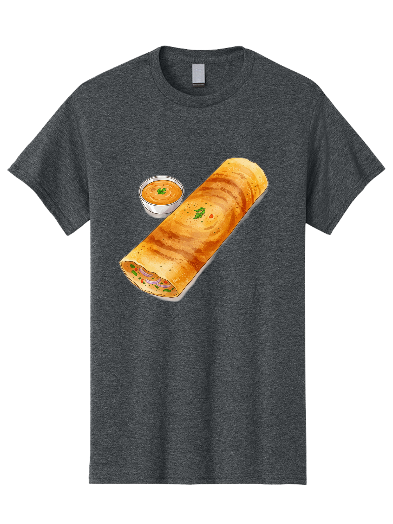 Masala-Dosa-13 Men'S Graphic Tee, 100% Cotton, Comfortable Casual Summer Wear, Machine Washable, Masala Dosa, South Indian Cuisine, Crepe, Rolled Dosa, Spicy Filling, Potato And Onion, Chutney, Indian Food, Traditional Dish, Flavorful, Baa974