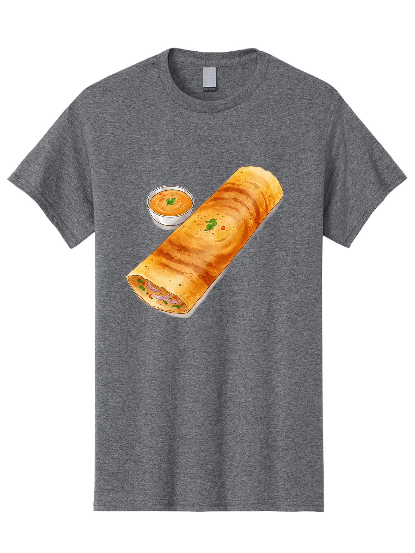 Masala-Dosa-13 Men'S Graphic Tee, 100% Cotton, Comfortable Casual Summer Wear, Machine Washable, Masala Dosa, South Indian Cuisine, Crepe, Rolled Dosa, Spicy Filling, Potato And Onion, Chutney, Indian Food, Traditional Dish, Flavorful, Baa974