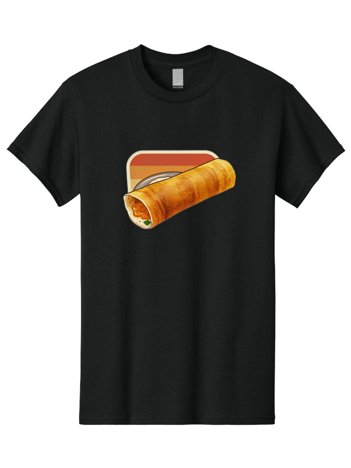 Masala-Dosa-18 Men'S Graphic Tee, 100% Cotton, Comfortable Casual Summer Wear, Machine Washable, South Indian Cuisine, Dosa Recipe, Indian Street Food, Rolled Dosa, Savory Crepe, Spicy Filling, Traditional Breakfast Baa979