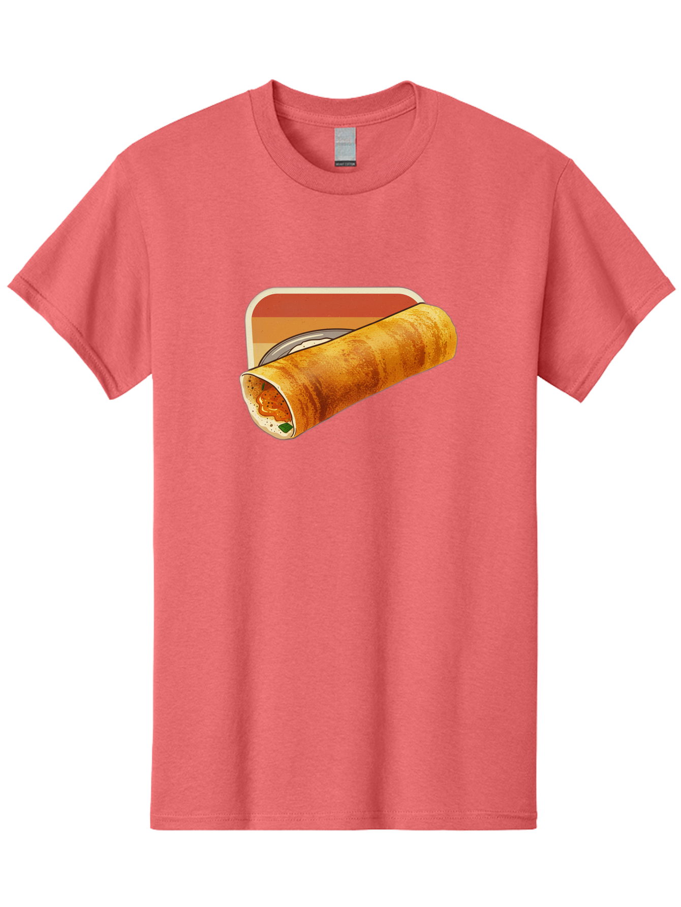 Masala-Dosa-18 Men'S Graphic Tee, 100% Cotton, Comfortable Casual Summer Wear, Machine Washable, South Indian Cuisine, Dosa Recipe, Indian Street Food, Rolled Dosa, Savory Crepe, Spicy Filling, Traditional Breakfast Baa979