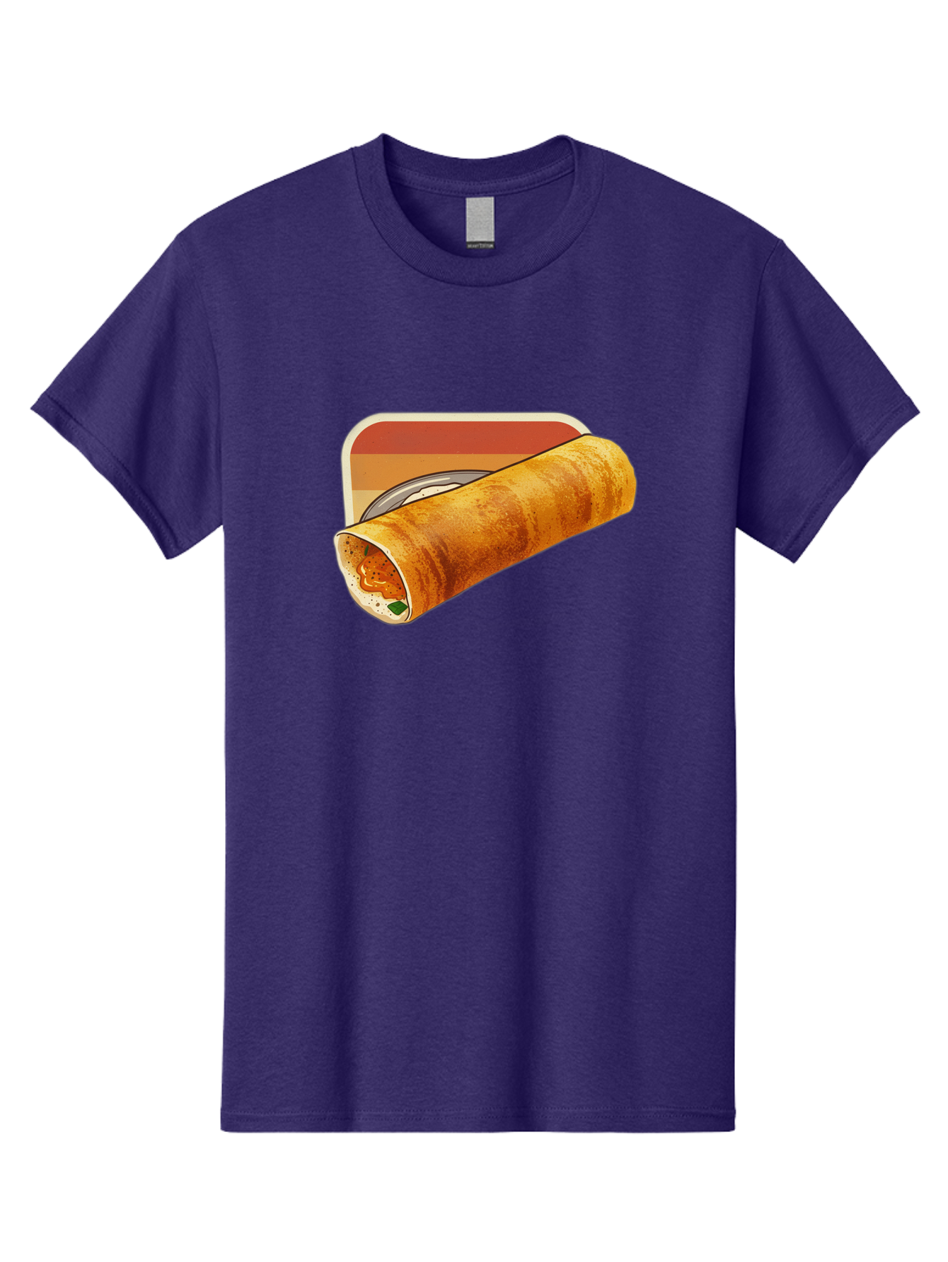 Masala-Dosa-18 Men'S Graphic Tee, 100% Cotton, Comfortable Casual Summer Wear, Machine Washable, South Indian Cuisine, Dosa Recipe, Indian Street Food, Rolled Dosa, Savory Crepe, Spicy Filling, Traditional Breakfast Baa979