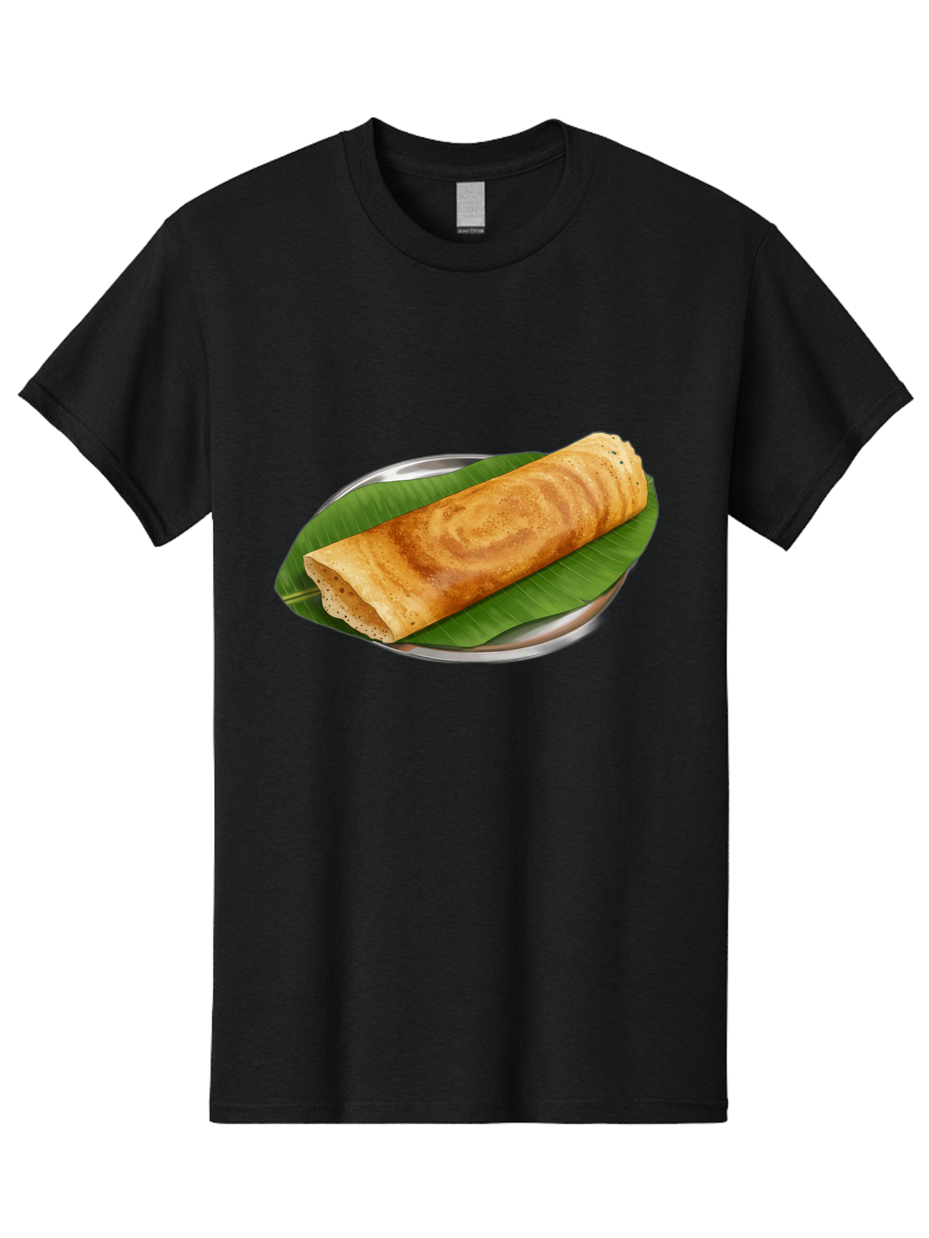 Masala-Dosa-2 Men'S Graphic Tee, 100% Cotton, Comfortable Casual Summer Wear, Machine Washable, South Indian Cuisine, Traditional Food, Dosa Recipe, Banana Leaf, Indian Breakfast, Fermented Rice, Crispy Crepe, Vegetarian Dish, Authentic Flavor Baa980