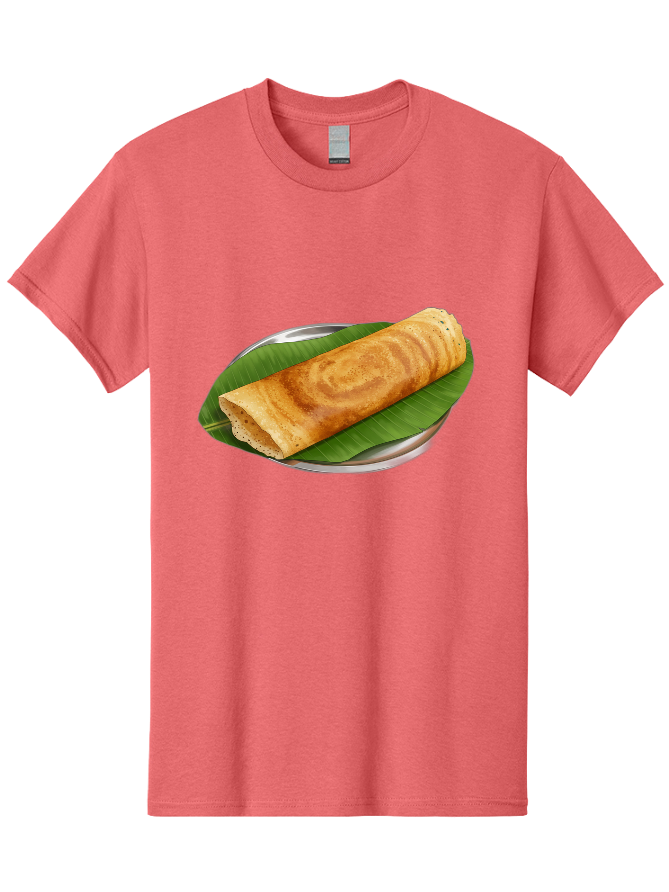 Masala-Dosa-2 Men'S Graphic Tee, 100% Cotton, Comfortable Casual Summer Wear, Machine Washable, South Indian Cuisine, Traditional Food, Dosa Recipe, Banana Leaf, Indian Breakfast, Fermented Rice, Crispy Crepe, Vegetarian Dish, Authentic Flavor Baa980