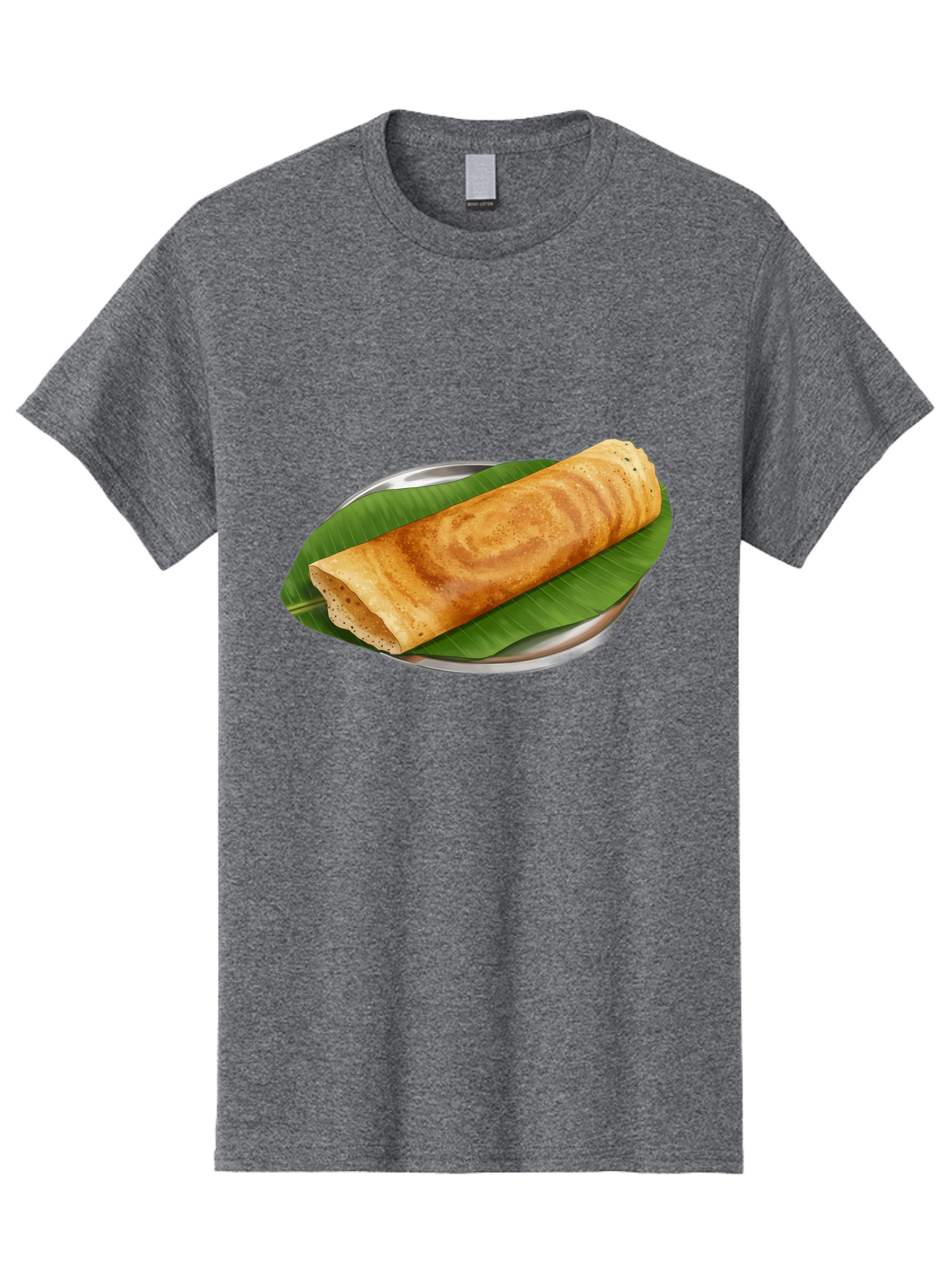 Masala-Dosa-2 Men'S Graphic Tee, 100% Cotton, Comfortable Casual Summer Wear, Machine Washable, South Indian Cuisine, Traditional Food, Dosa Recipe, Banana Leaf, Indian Breakfast, Fermented Rice, Crispy Crepe, Vegetarian Dish, Authentic Flavor Baa980