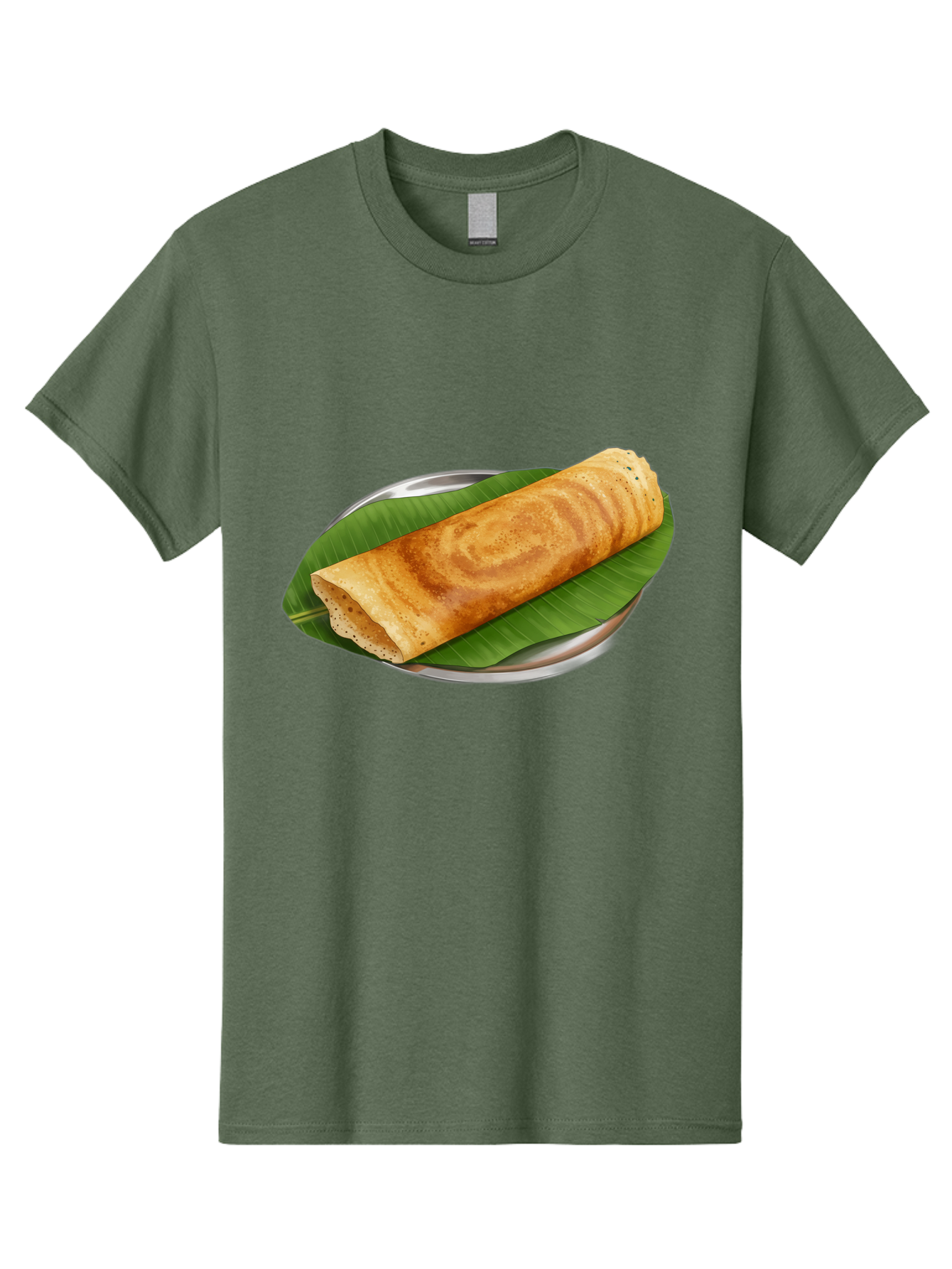 Masala-Dosa-2 Men'S Graphic Tee, 100% Cotton, Comfortable Casual Summer Wear, Machine Washable, South Indian Cuisine, Traditional Food, Dosa Recipe, Banana Leaf, Indian Breakfast, Fermented Rice, Crispy Crepe, Vegetarian Dish, Authentic Flavor Baa980
