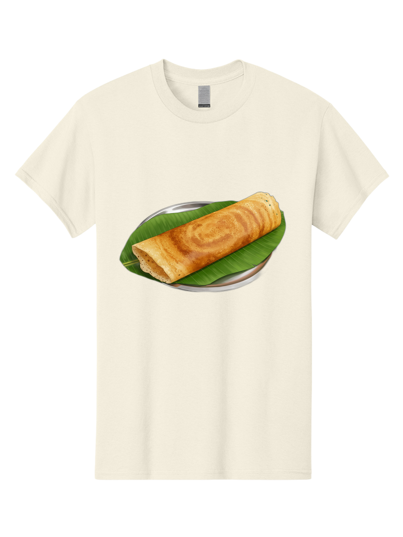 Masala-Dosa-2 Men'S Graphic Tee, 100% Cotton, Comfortable Casual Summer Wear, Machine Washable, South Indian Cuisine, Traditional Food, Dosa Recipe, Banana Leaf, Indian Breakfast, Fermented Rice, Crispy Crepe, Vegetarian Dish, Authentic Flavor Baa980