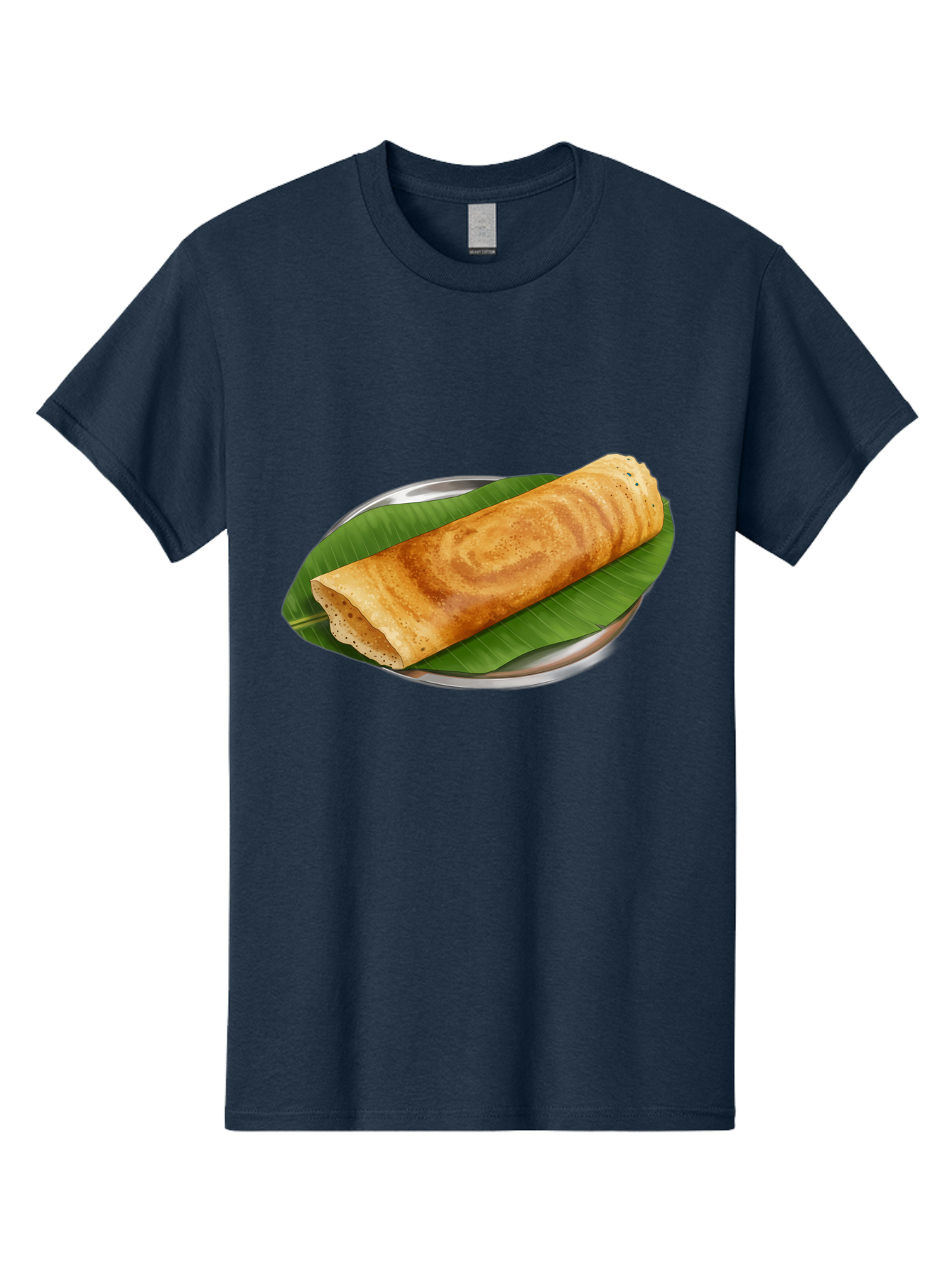 Masala-Dosa-2 Men'S Graphic Tee, 100% Cotton, Comfortable Casual Summer Wear, Machine Washable, South Indian Cuisine, Traditional Food, Dosa Recipe, Banana Leaf, Indian Breakfast, Fermented Rice, Crispy Crepe, Vegetarian Dish, Authentic Flavor Baa980