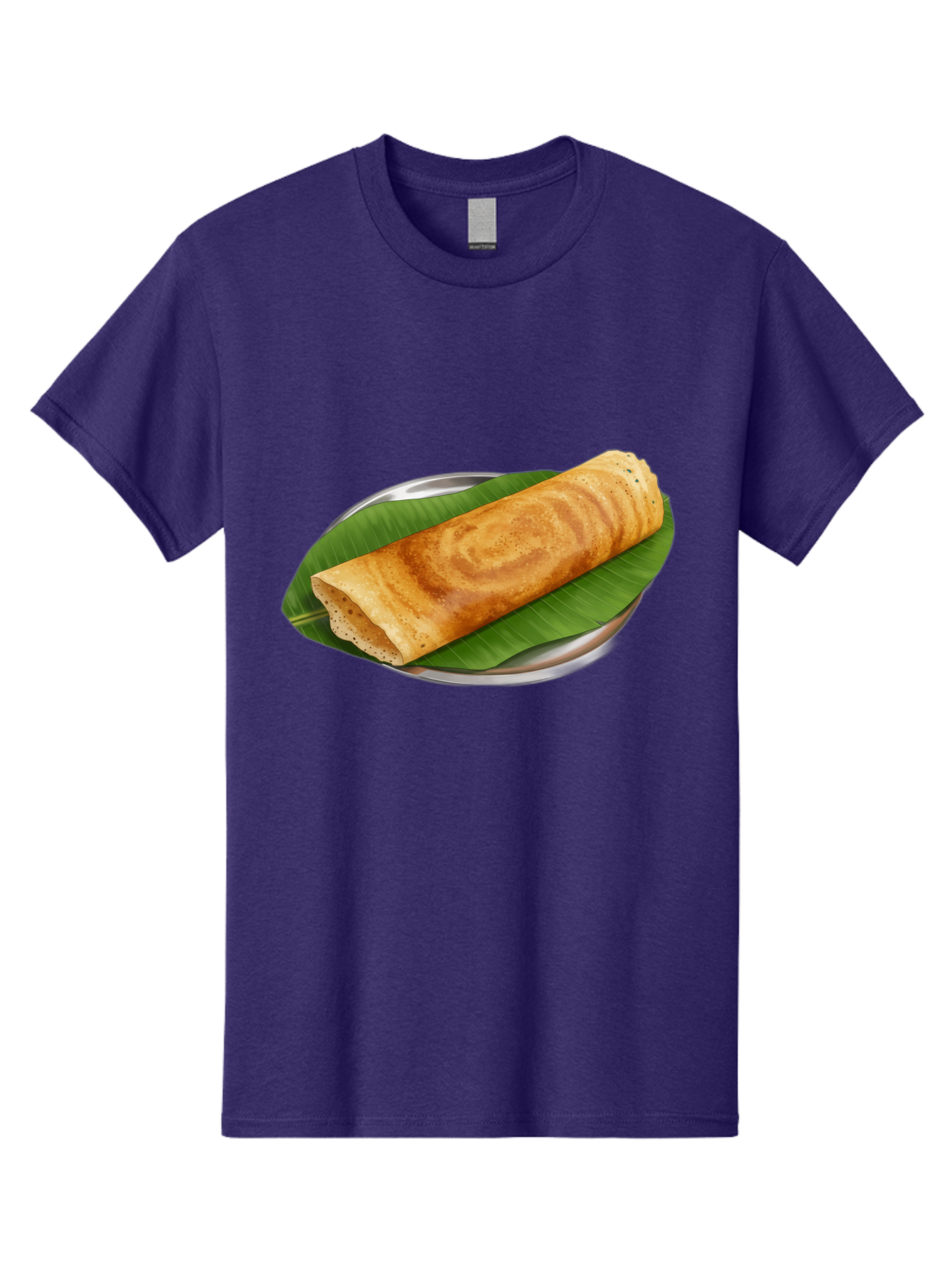 Masala-Dosa-2 Men'S Graphic Tee, 100% Cotton, Comfortable Casual Summer Wear, Machine Washable, South Indian Cuisine, Traditional Food, Dosa Recipe, Banana Leaf, Indian Breakfast, Fermented Rice, Crispy Crepe, Vegetarian Dish, Authentic Flavor Baa980